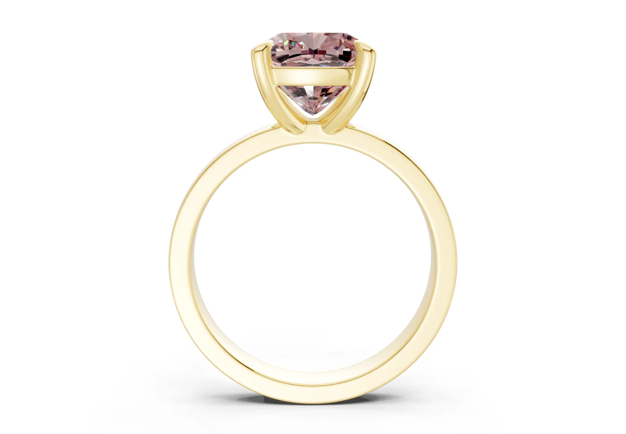 Aspen Pink Diamond Solitaire Cushion Squareuare Cut 3mm Engagement Ring - Image 2