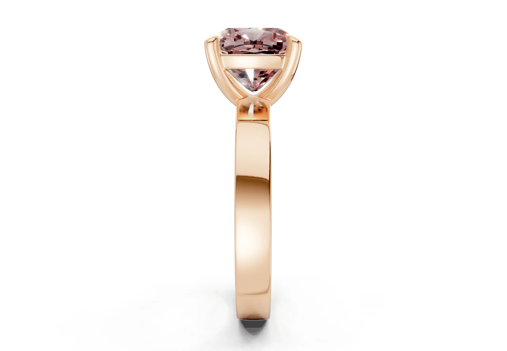 Aspen Pink Diamond Solitaire Cushion Squareuare Cut 3mm Engagement Ring - Image 6