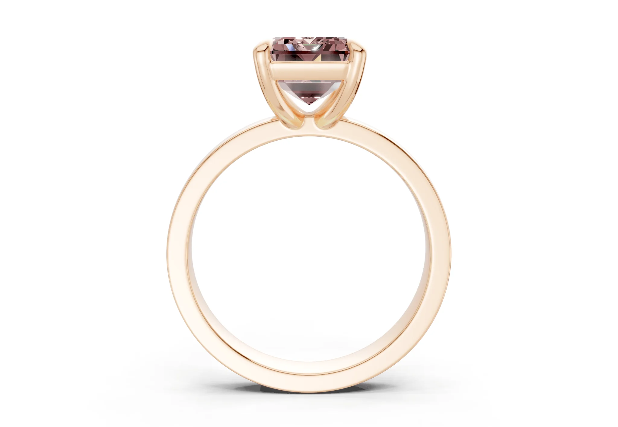 Aspen Pink Diamond Solitaire Emerald Cut 3mm Engagement Ring - Image 5