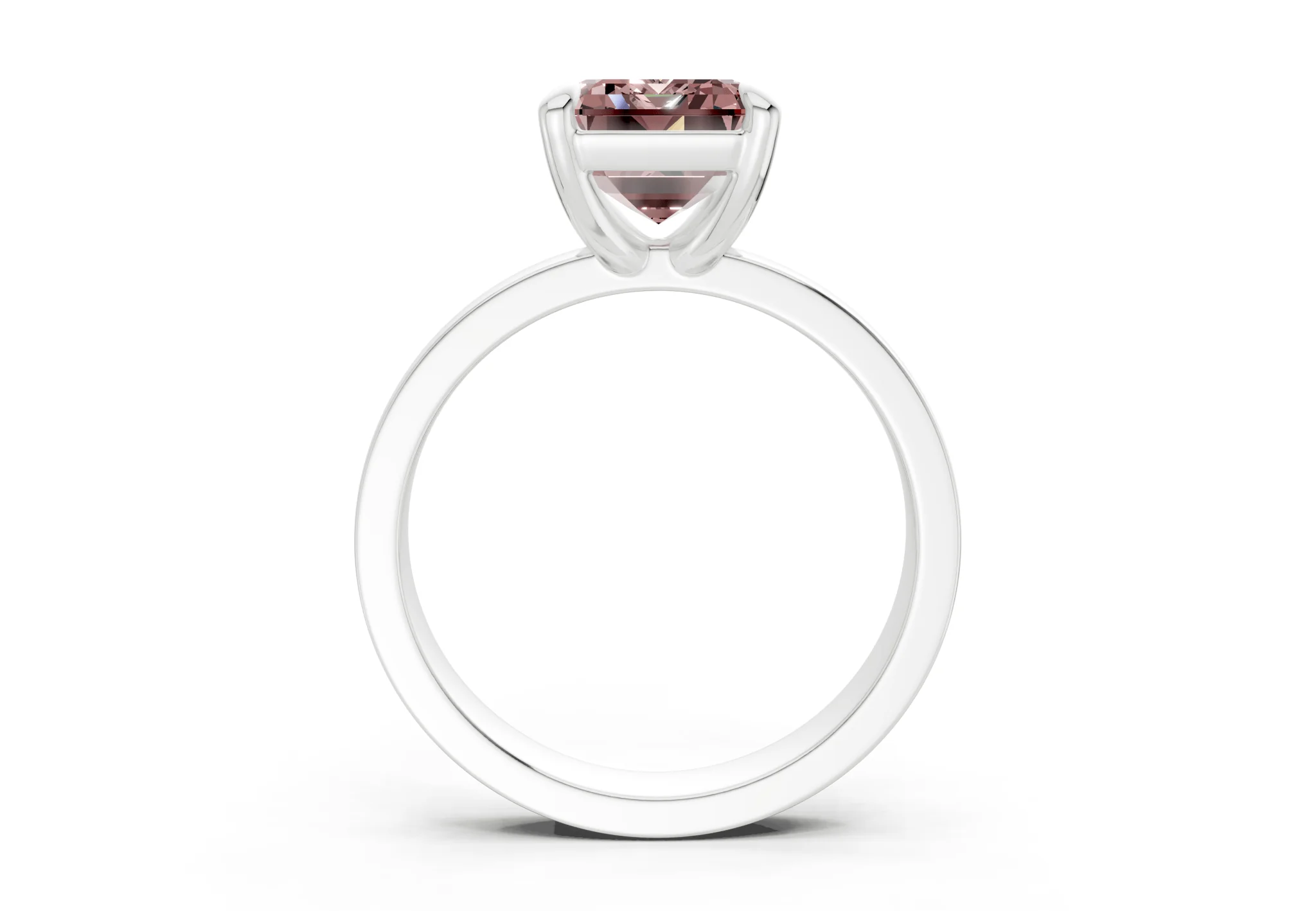 Aspen Pink Diamond Solitaire Emerald Cut 3mm Engagement Ring - Image 8