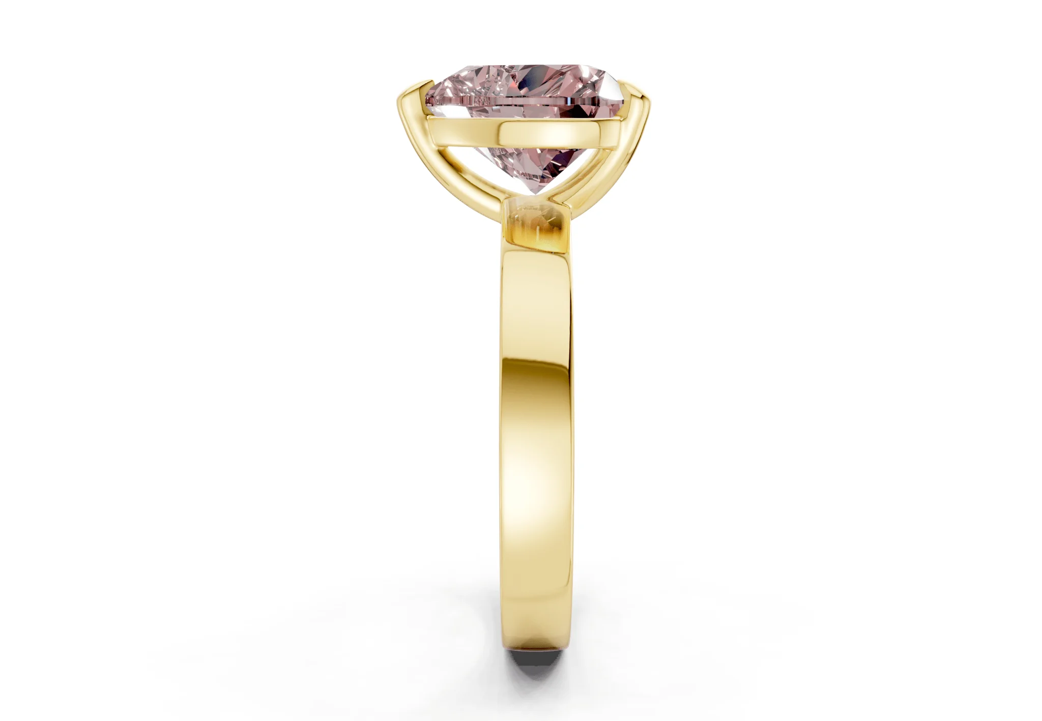 Aspen Pink Diamond Solitaire Heart Cut 3mm Engagement Ring - Image 3