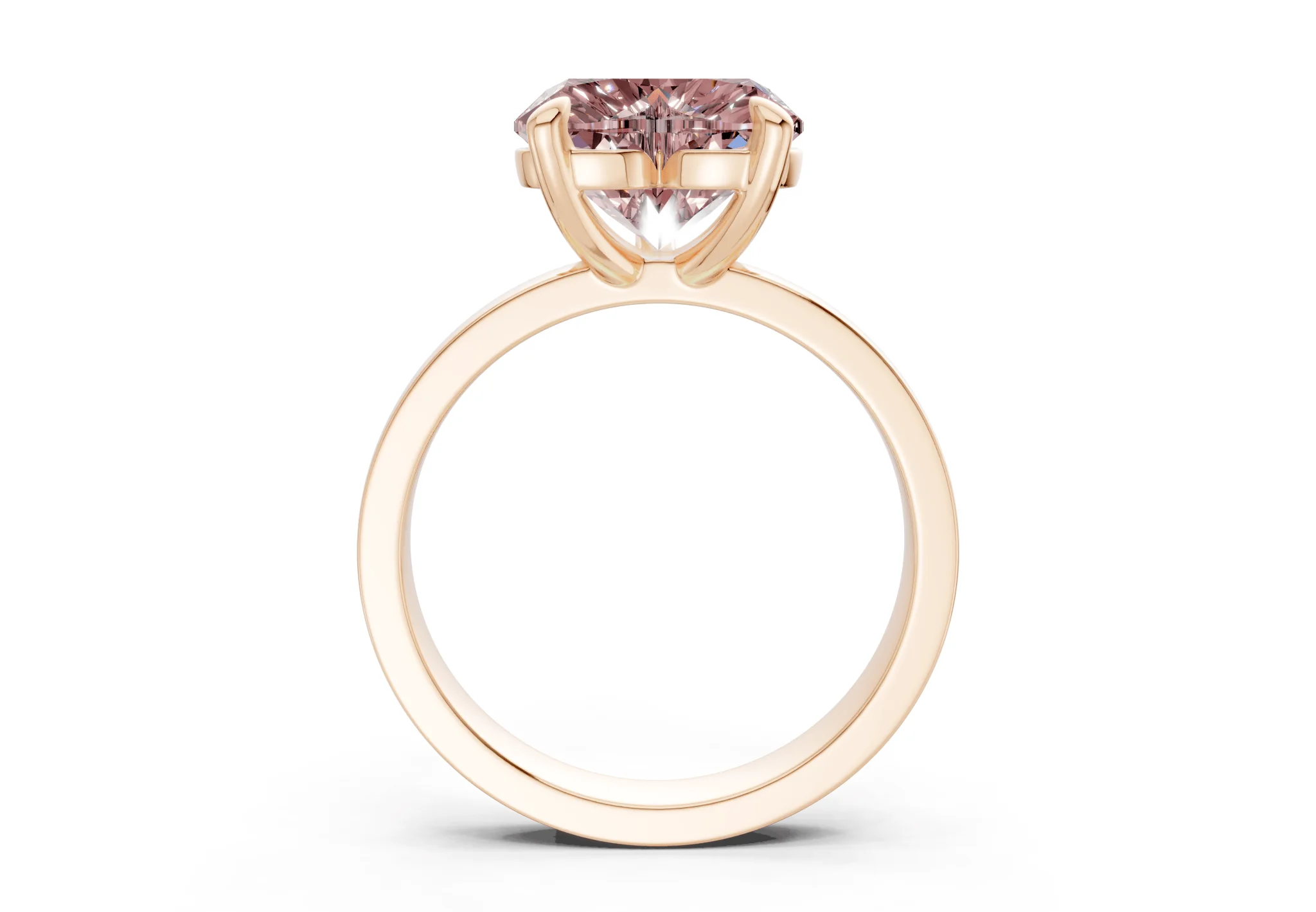Aspen Pink Diamond Solitaire Heart Cut 3mm Engagement Ring - Image 5