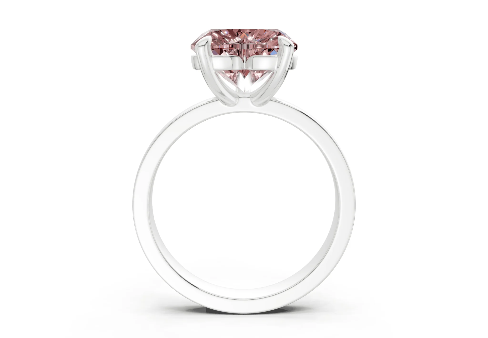 Aspen Pink Diamond Solitaire Heart Cut 3mm Engagement Ring - Image 8