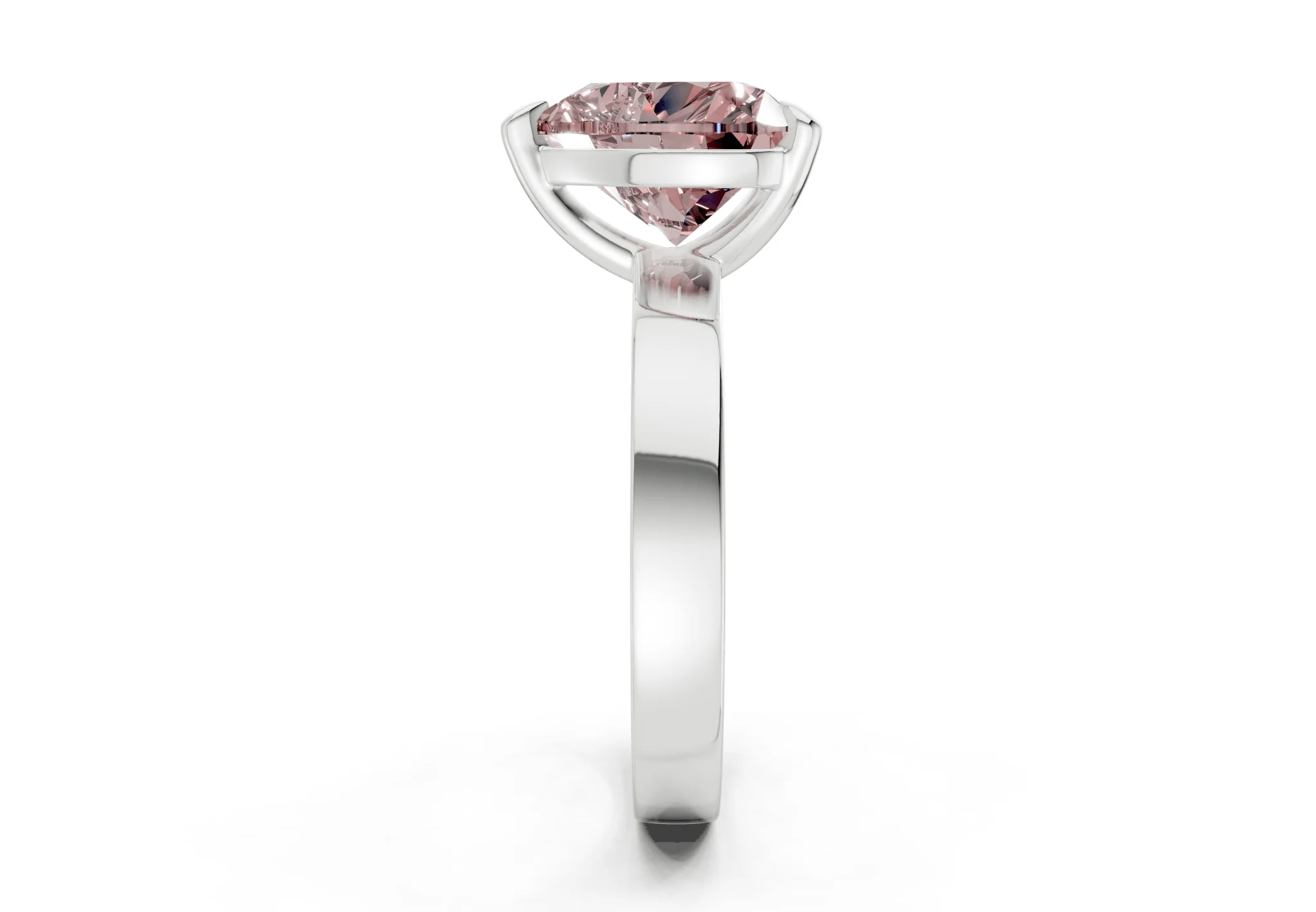 Aspen Pink Diamond Solitaire Heart Cut 3mm Engagement Ring - Image 9