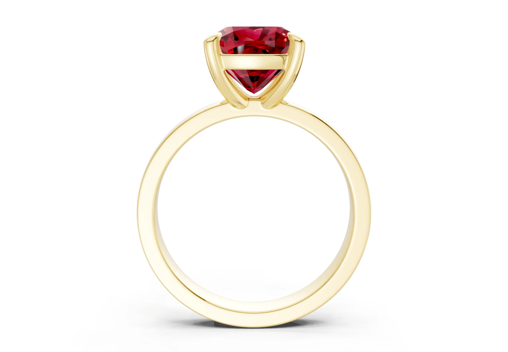 Aspen Ruby Gemstone Solitaire Cushion Squareuare Cut 3mm Engagement Ring - Image 2