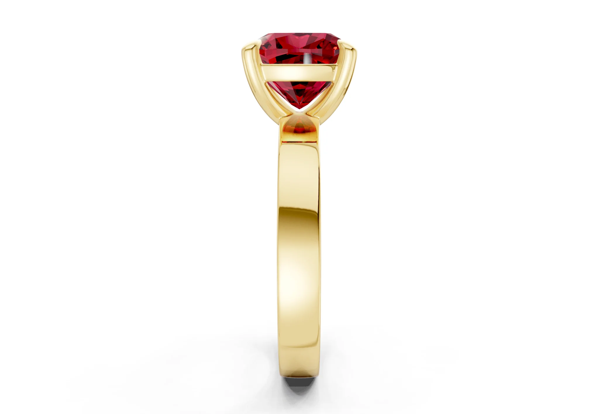 Aspen Ruby Gemstone Solitaire Cushion Squareuare Cut 3mm Engagement Ring - Image 3