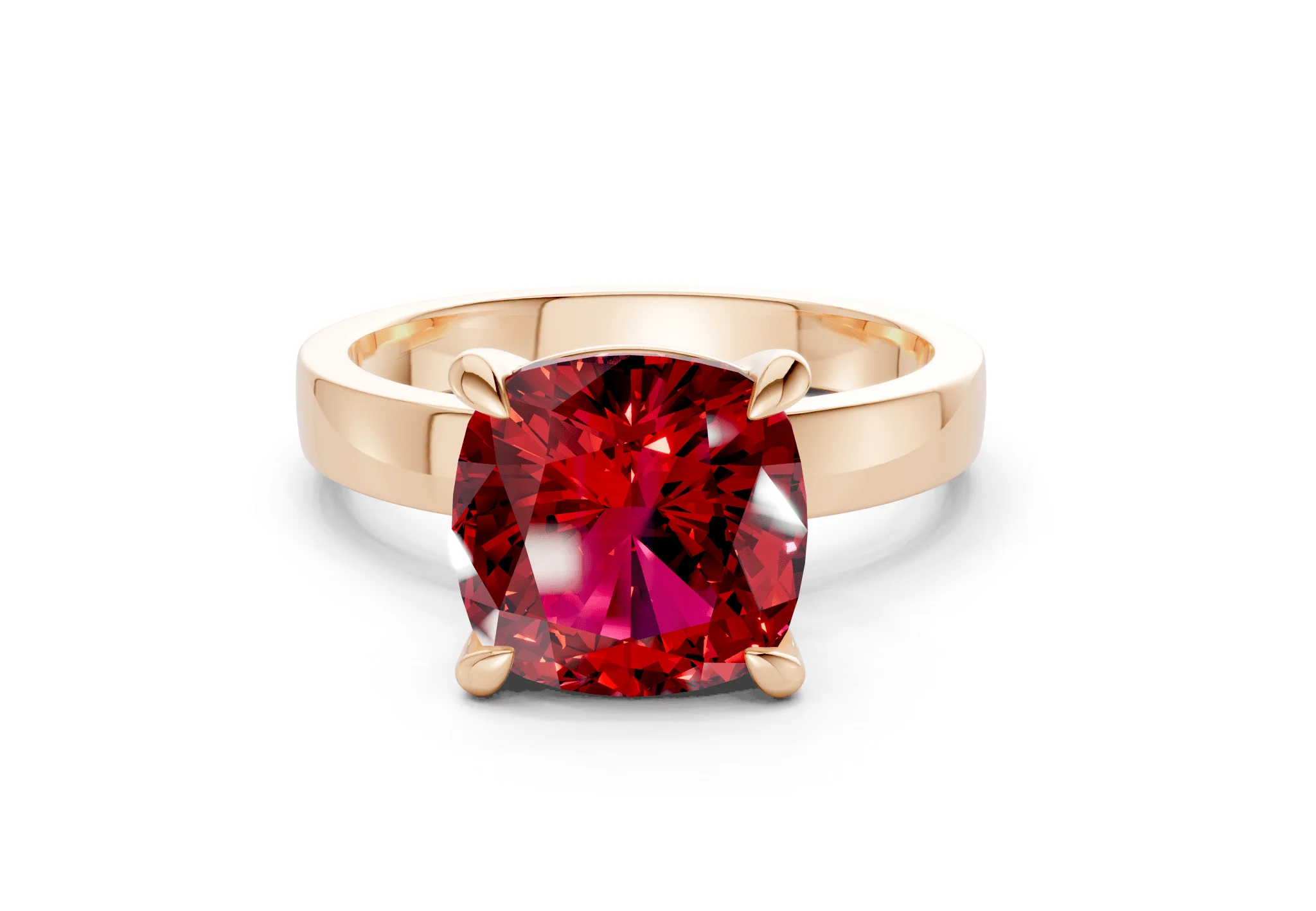 Aspen Ruby Gemstone Solitaire Cushion Squareuare Cut 3mm Engagement Ring - Image 4