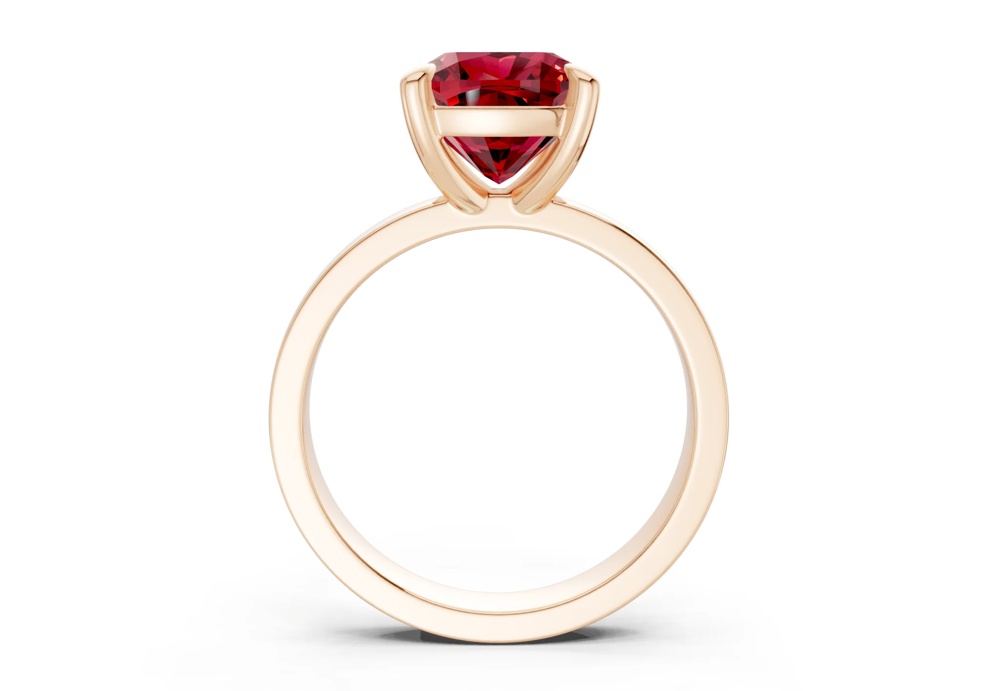 Aspen Ruby Gemstone Solitaire Cushion Squareuare Cut 3mm Engagement Ring - Image 5