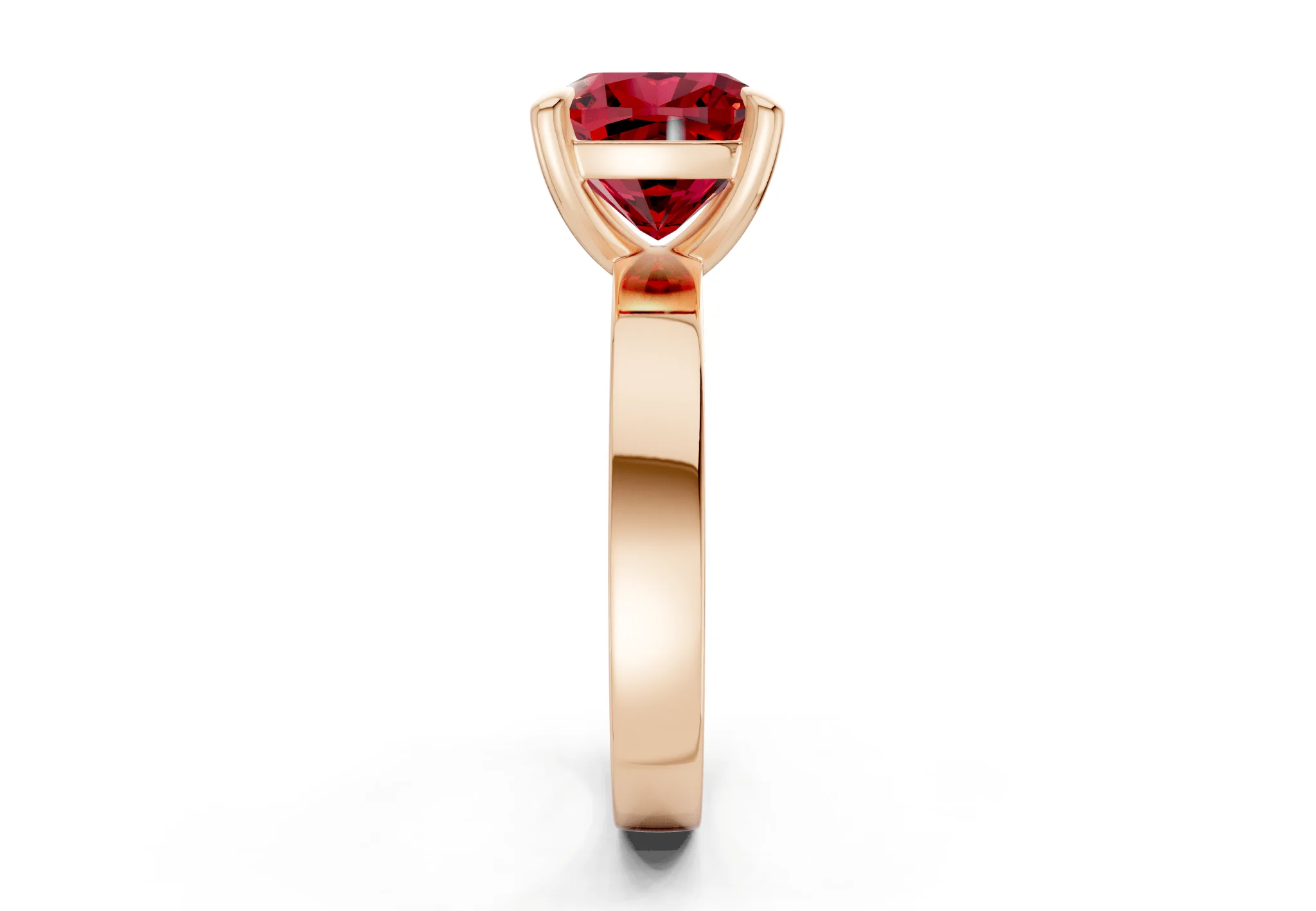 Aspen Ruby Gemstone Solitaire Cushion Squareuare Cut 3mm Engagement Ring - Image 6