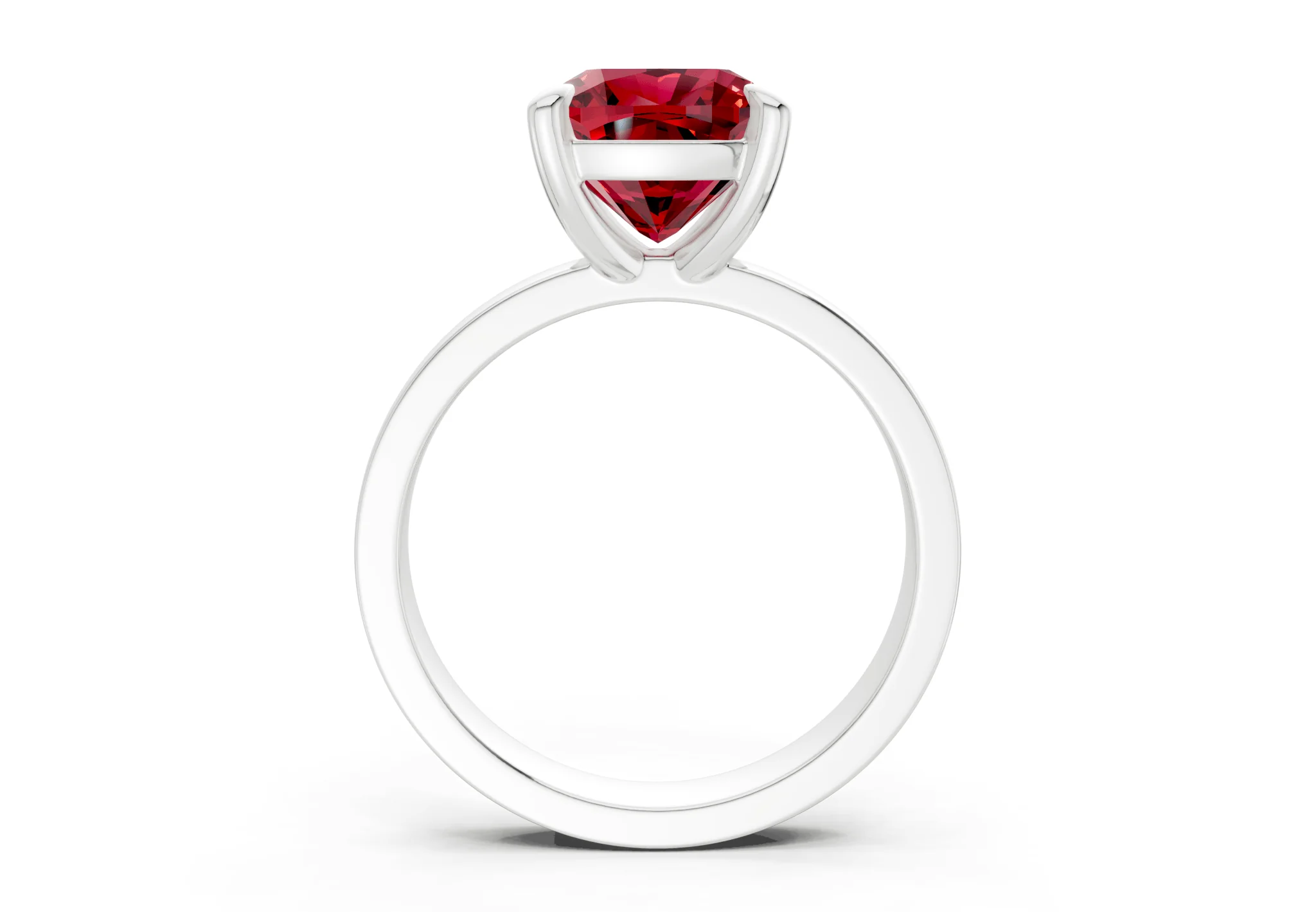 Aspen Ruby Gemstone Solitaire Cushion Squareuare Cut 3mm Engagement Ring - Image 8