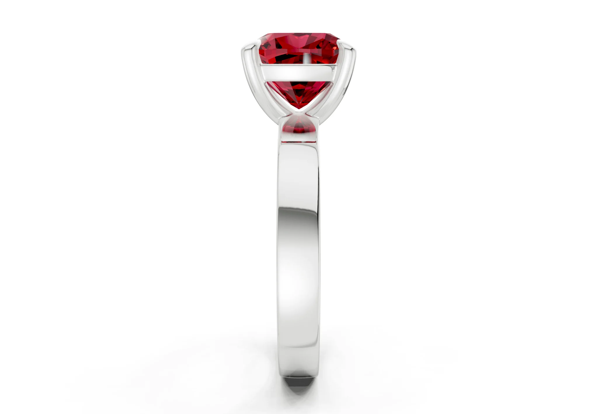 Aspen Ruby Gemstone Solitaire Cushion Squareuare Cut 3mm Engagement Ring - Image 9