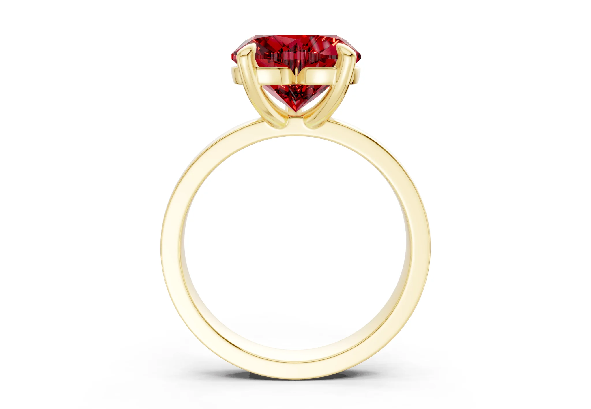 Aspen Ruby Gemstone Solitaire Heart Cut 3mm Engagement Ring - Image 2