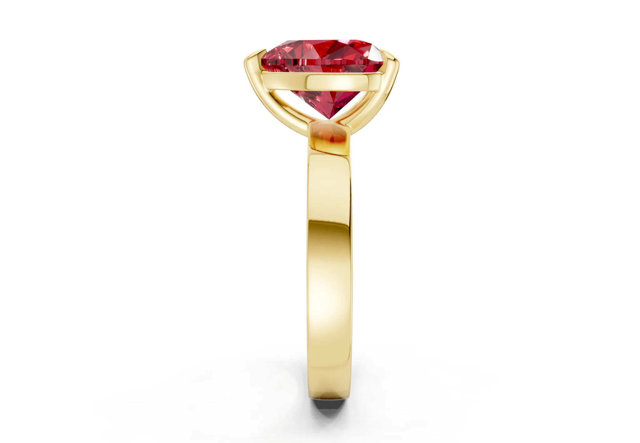 Aspen Ruby Gemstone Solitaire Heart Cut 3mm Engagement Ring - Image 3