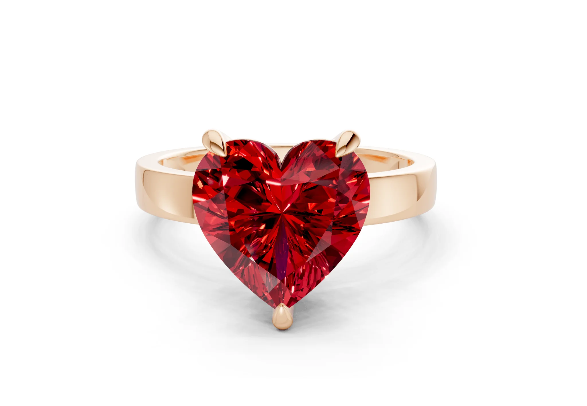 Aspen Ruby Gemstone Solitaire Heart Cut 3mm Engagement Ring - Image 4