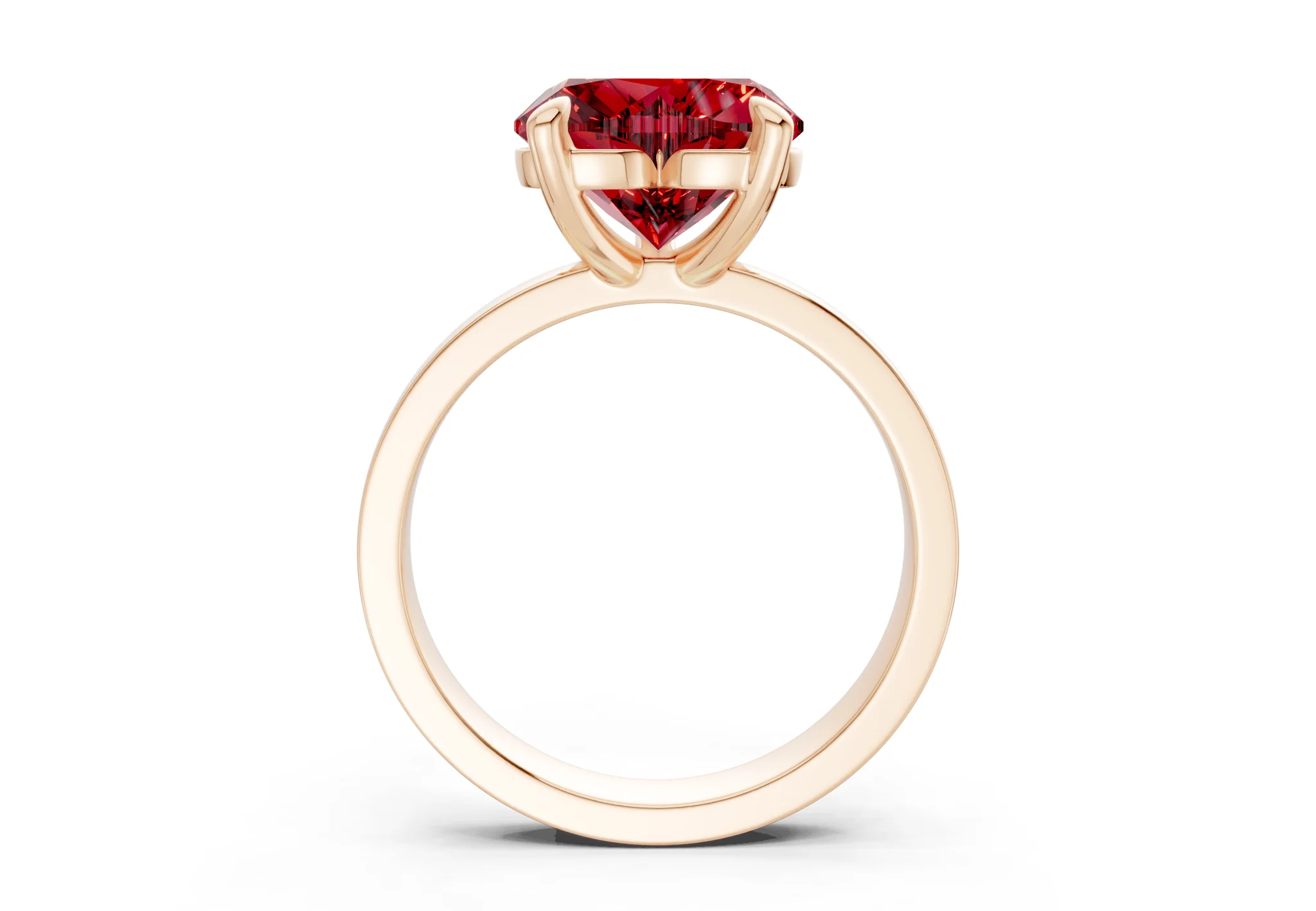Aspen Ruby Gemstone Solitaire Heart Cut 3mm Engagement Ring - Image 5