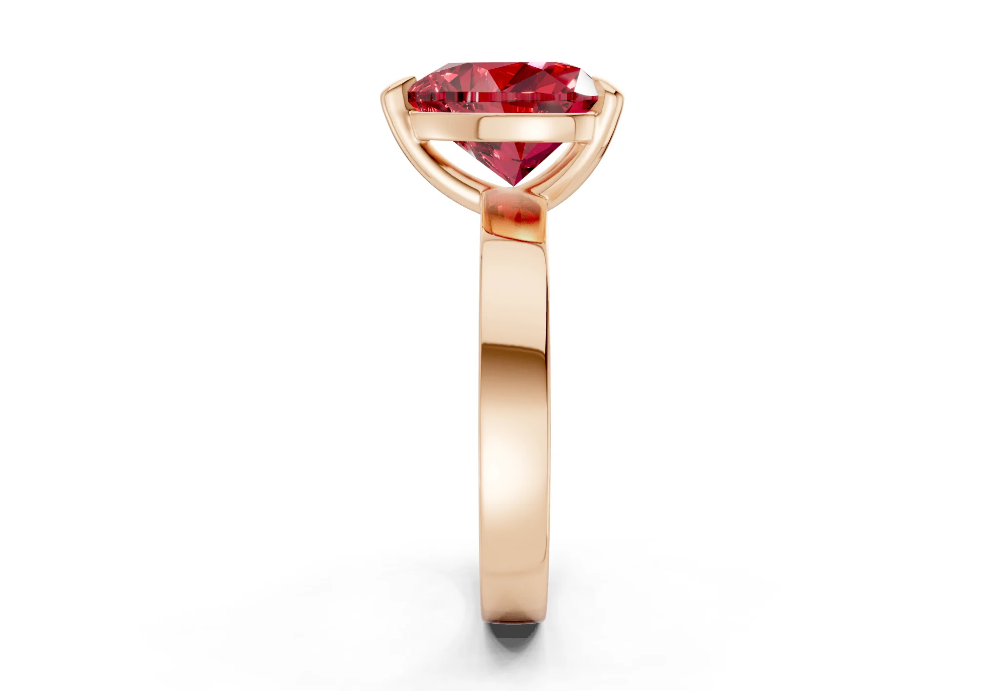 Aspen Ruby Gemstone Solitaire Heart Cut 3mm Engagement Ring - Image 6
