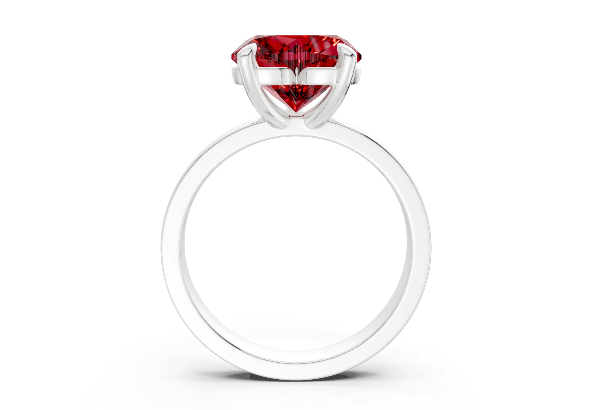 Aspen Ruby Gemstone Solitaire Heart Cut 3mm Engagement Ring - Image 8