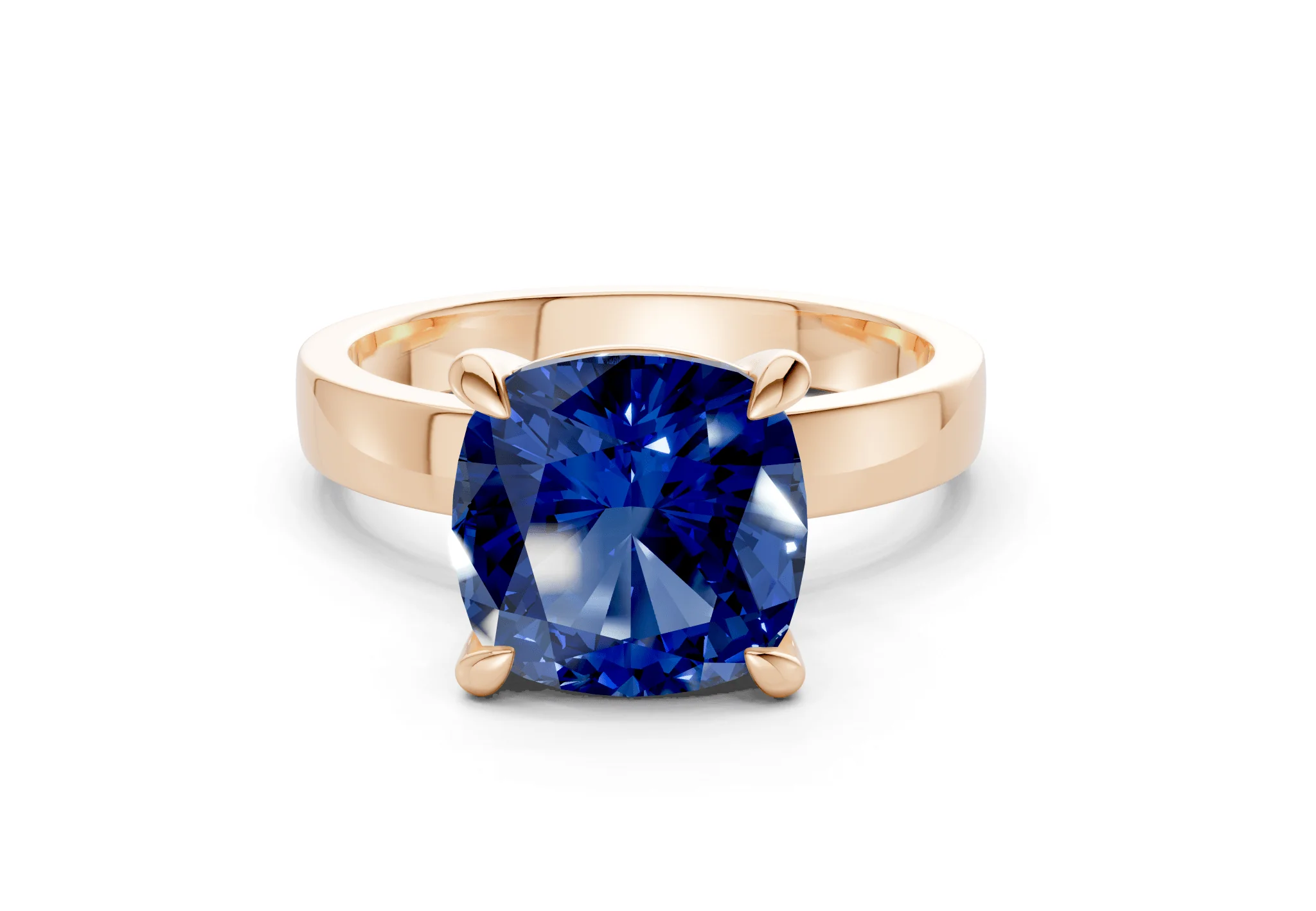 Aspen Sapphire Gemstone Solitaire Cushion Squareuare Cut 3mm Engagement Ring - Image 4