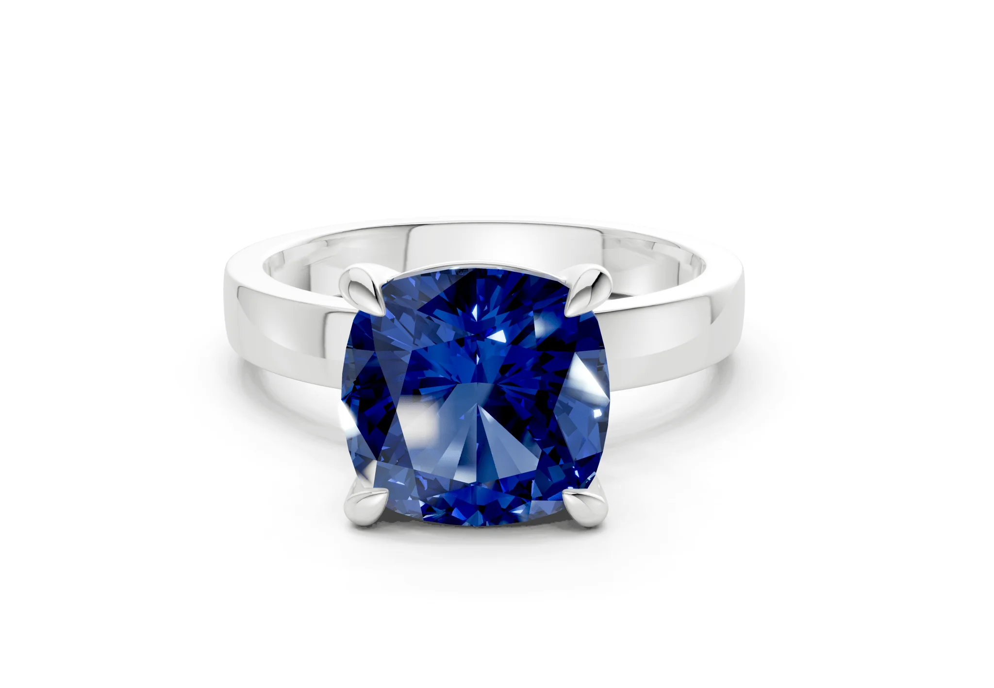 Aspen Sapphire Gemstone Solitaire Cushion Squareuare Cut 3mm Engagement Ring - Image 7