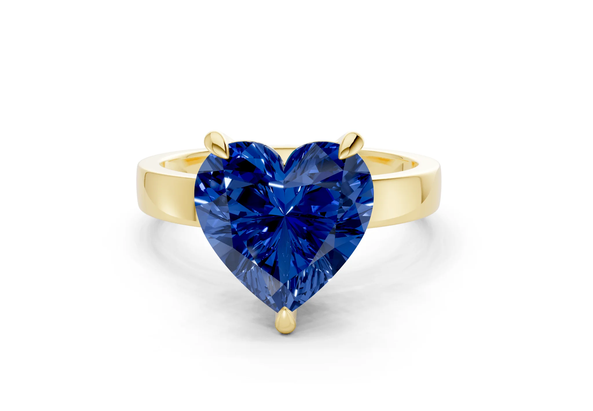 Aspen Sapphire Gemstone Solitaire Heart Cut 3mm Engagement Ring