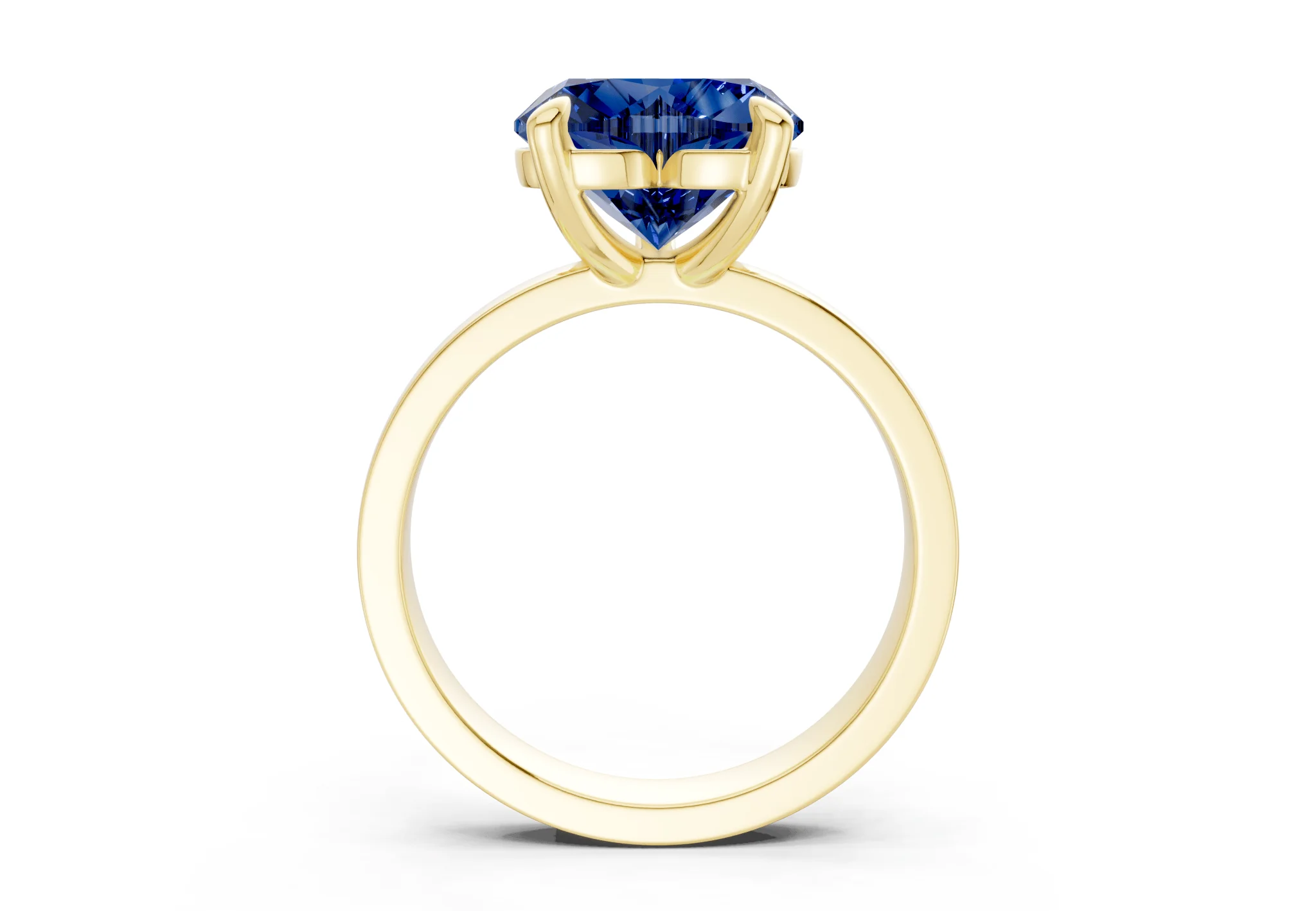 Aspen Sapphire Gemstone Solitaire Heart Cut 3mm Engagement Ring - Image 2