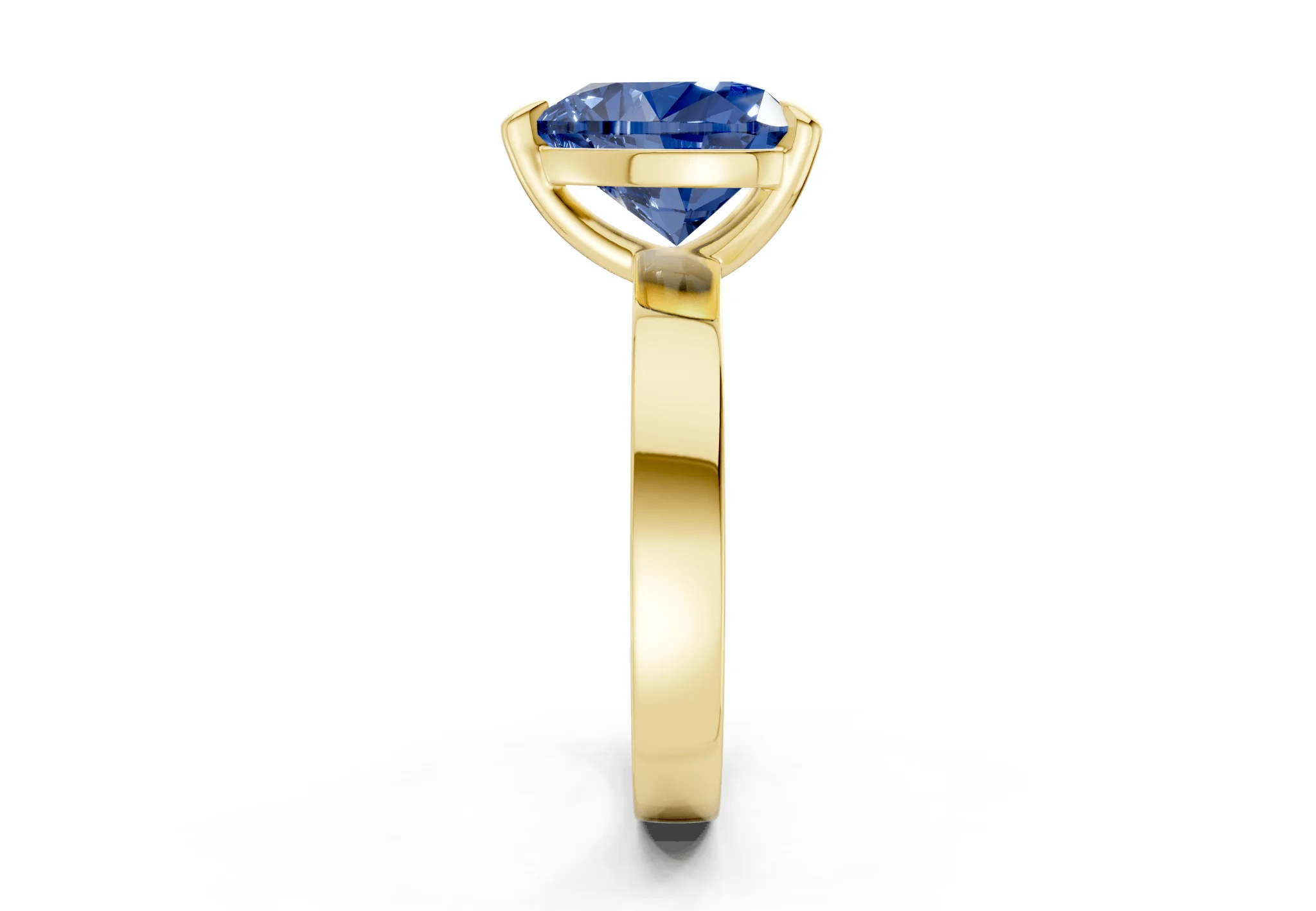 Aspen Sapphire Gemstone Solitaire Heart Cut 3mm Engagement Ring - Image 3