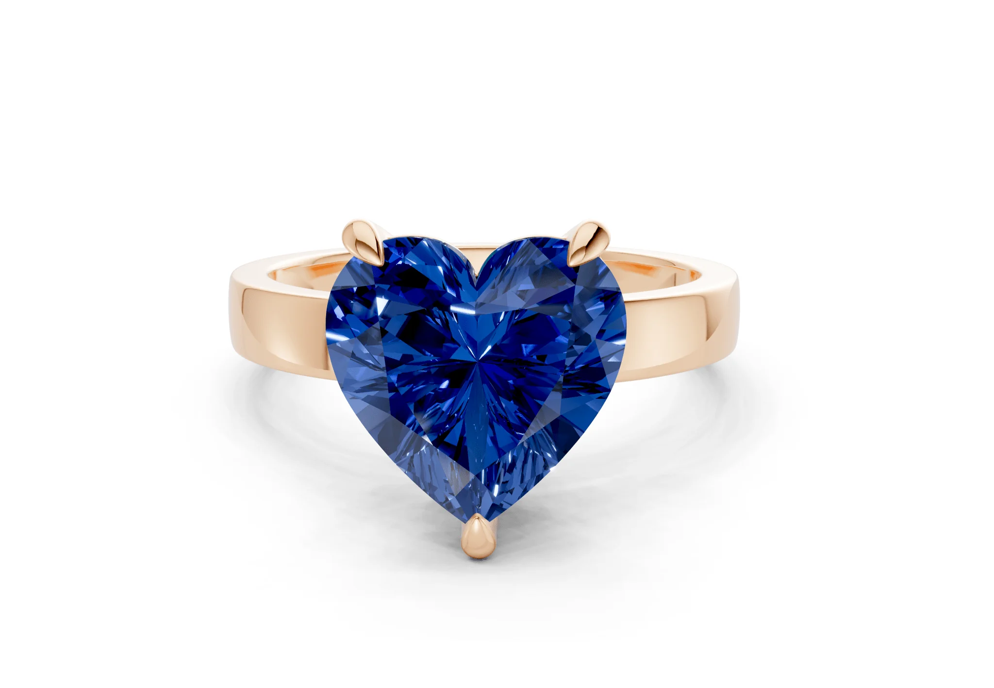 Aspen Sapphire Gemstone Solitaire Heart Cut 3mm Engagement Ring - Image 4