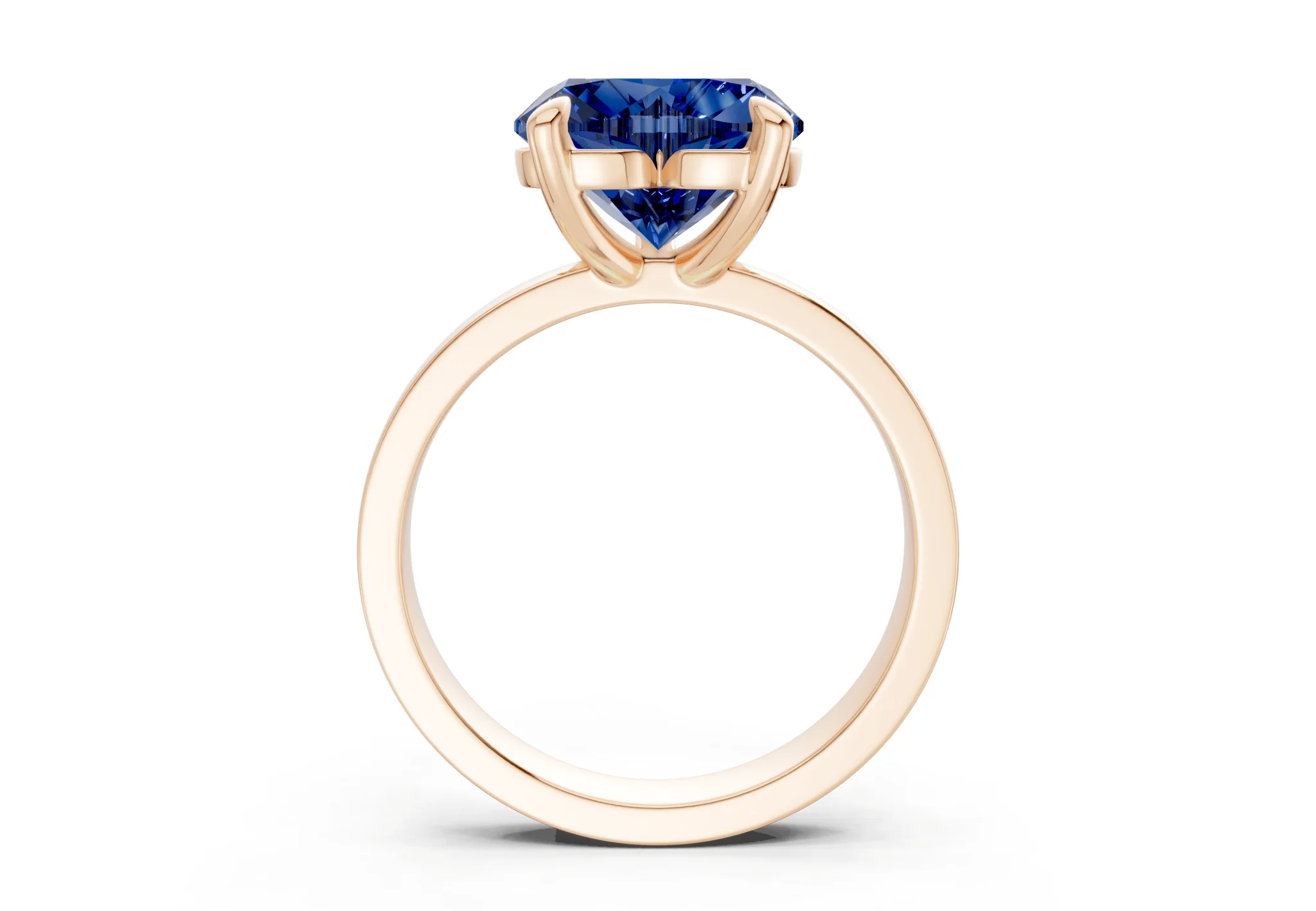 Aspen Sapphire Gemstone Solitaire Heart Cut 3mm Engagement Ring - Image 5