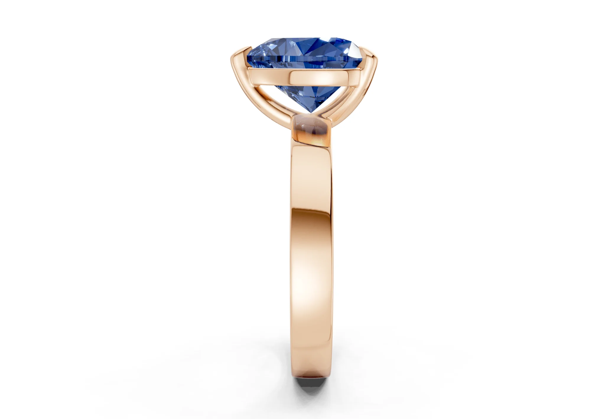 Aspen Sapphire Gemstone Solitaire Heart Cut 3mm Engagement Ring - Image 6