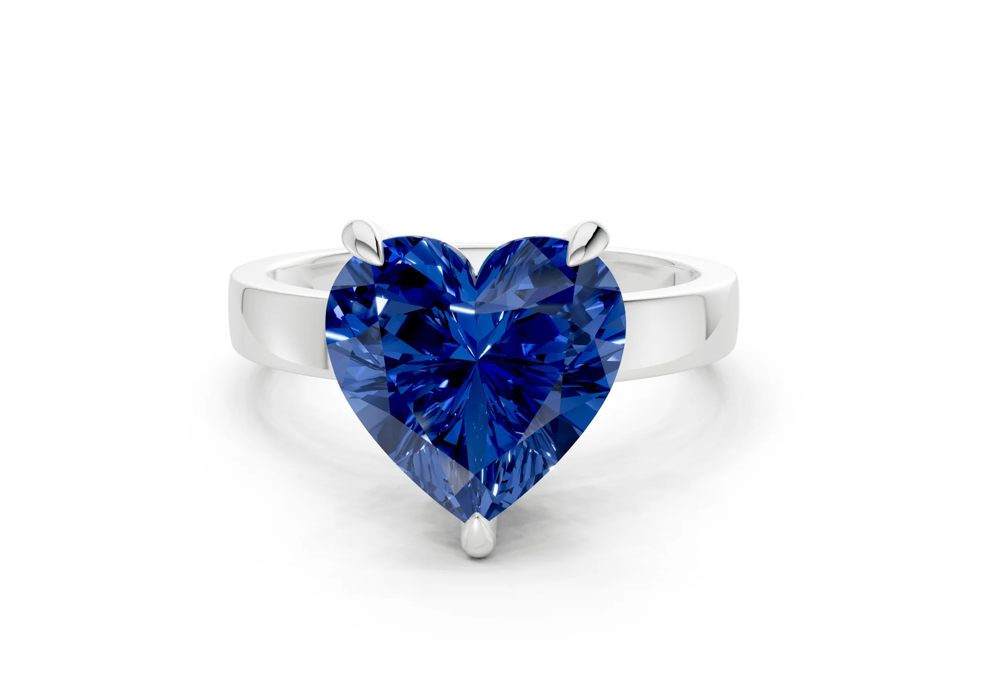 Aspen Sapphire Gemstone Solitaire Heart Cut 3mm Engagement Ring - Image 7