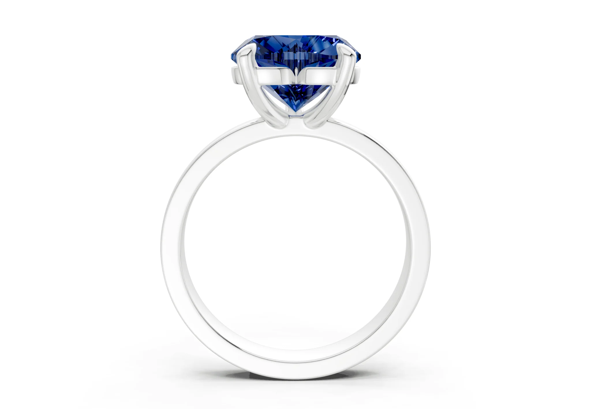 Aspen Sapphire Gemstone Solitaire Heart Cut 3mm Engagement Ring - Image 8