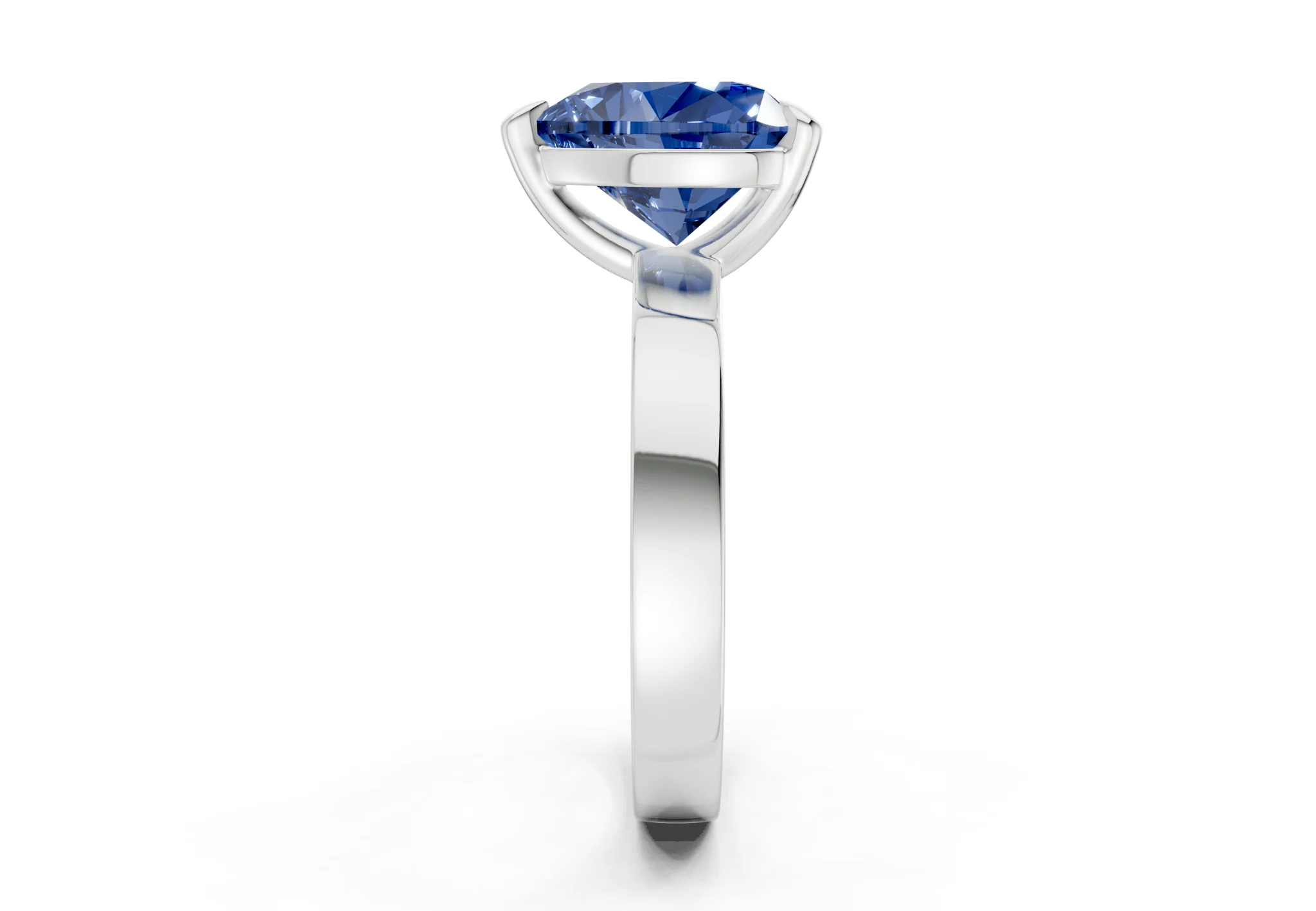 Aspen Sapphire Gemstone Solitaire Heart Cut 3mm Engagement Ring - Image 9