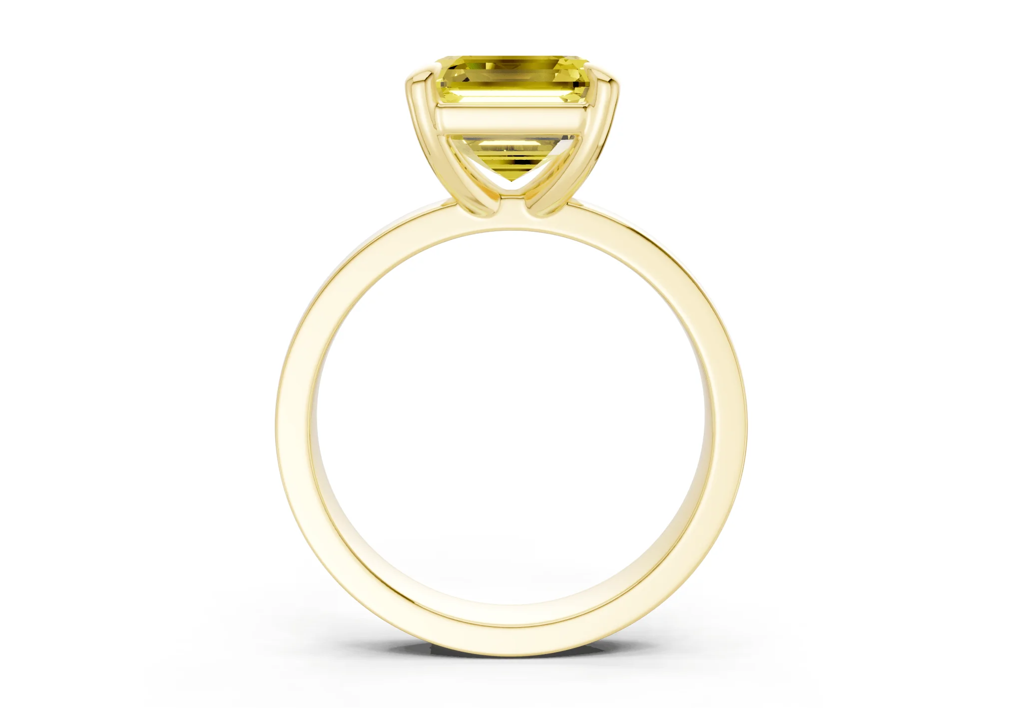 Aspen Yellow Diamond Solitaire Asscher Cut 3mm Engagement Ring - Image 2