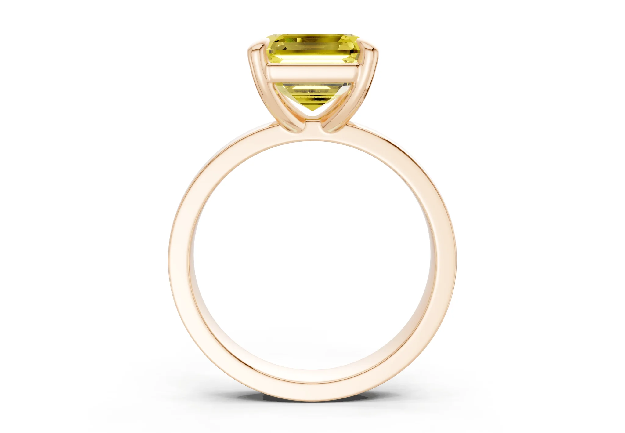 Aspen Yellow Diamond Solitaire Asscher Cut 3mm Engagement Ring - Image 5