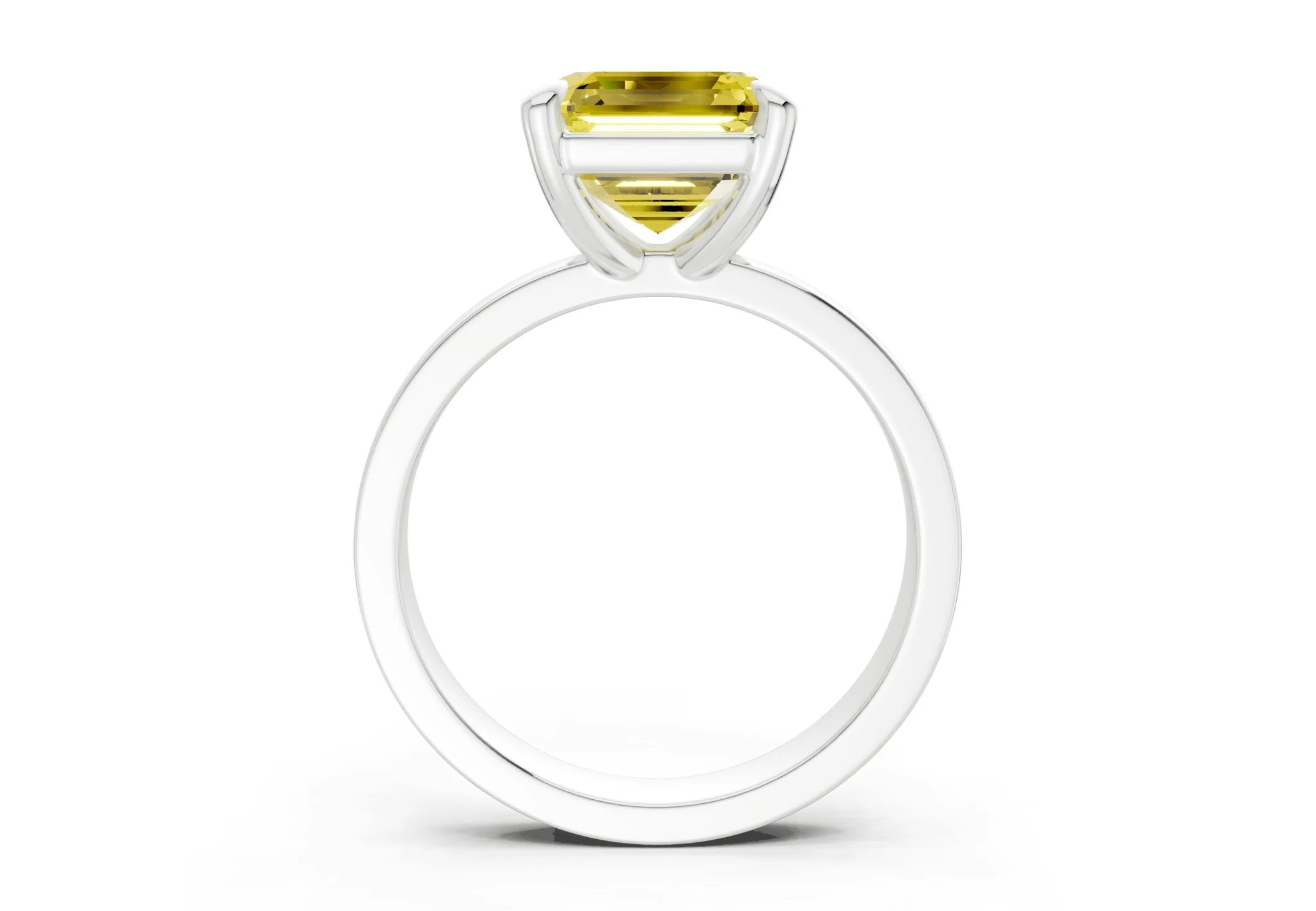 Aspen Yellow Diamond Solitaire Asscher Cut 3mm Engagement Ring - Image 8