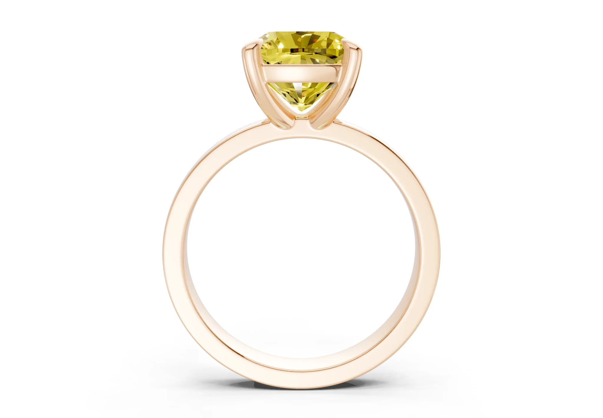 Aspen Yellow Diamond Solitaire Cushion Squareuare Cut 3mm Engagement Ring - Image 5