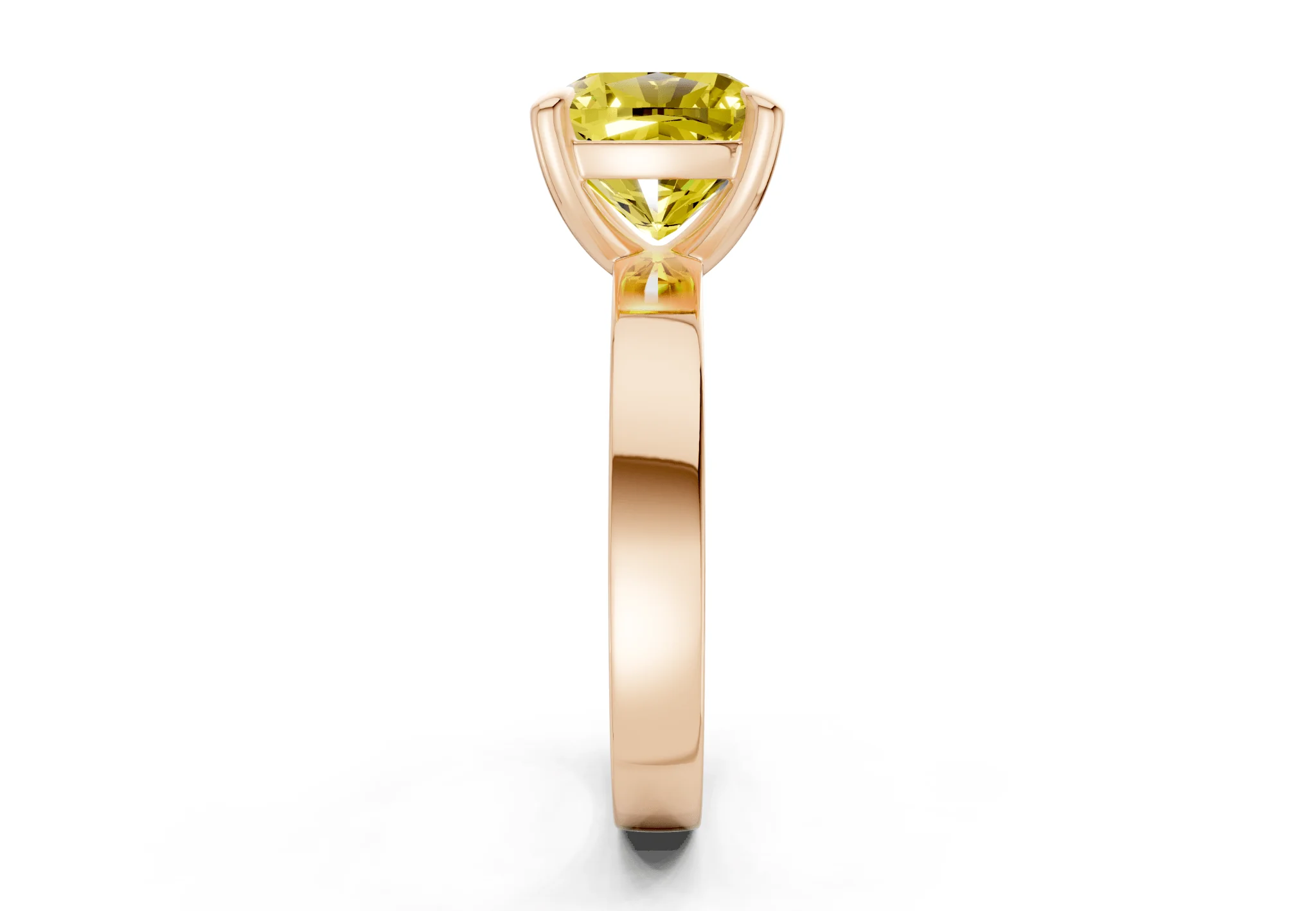 Aspen Yellow Diamond Solitaire Cushion Squareuare Cut 3mm Engagement Ring - Image 6