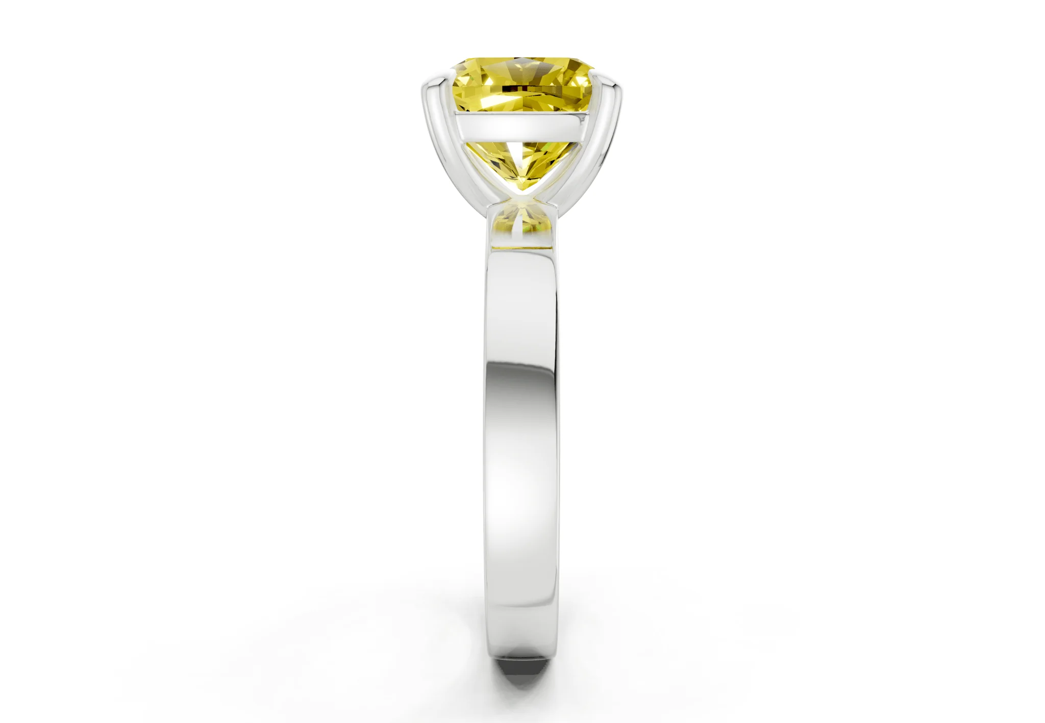 Aspen Yellow Diamond Solitaire Cushion Squareuare Cut 3mm Engagement Ring - Image 9
