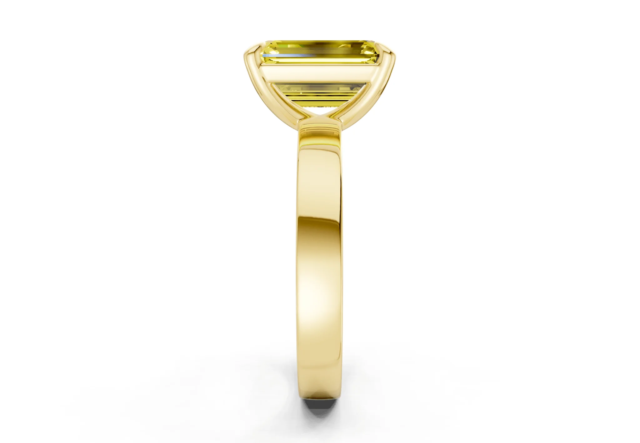 Aspen Yellow Diamond Solitaire Emerald Cut 3mm Engagement Ring - Image 3