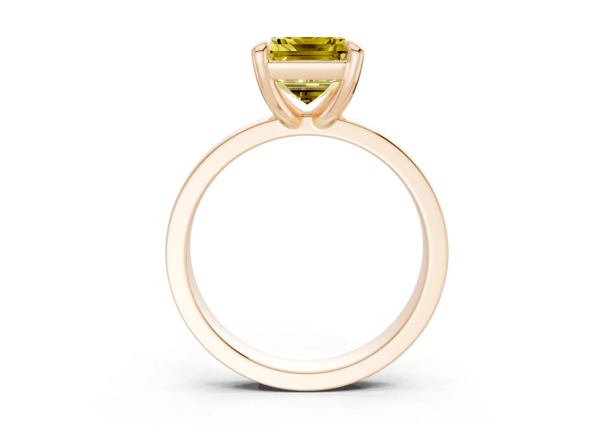Aspen Yellow Diamond Solitaire Emerald Cut 3mm Engagement Ring - Image 5