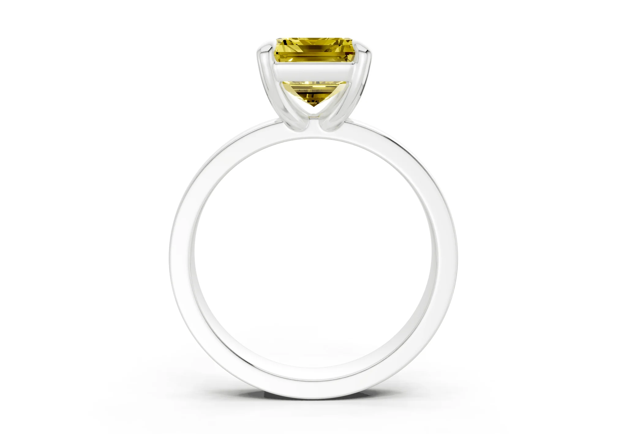 Aspen Yellow Diamond Solitaire Emerald Cut 3mm Engagement Ring - Image 8