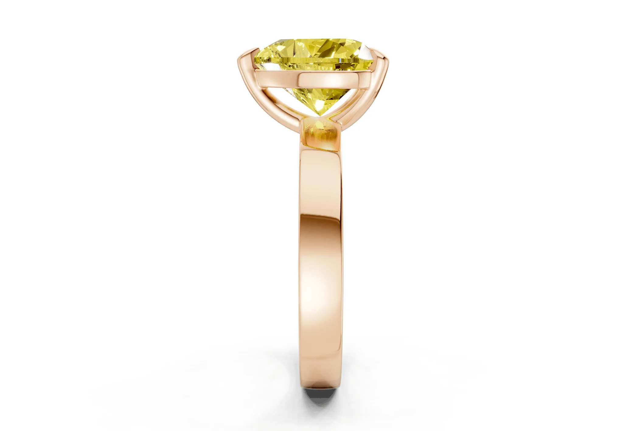 Aspen Yellow Diamond Solitaire Heart Cut 3mm Engagement Ring - Image 6
