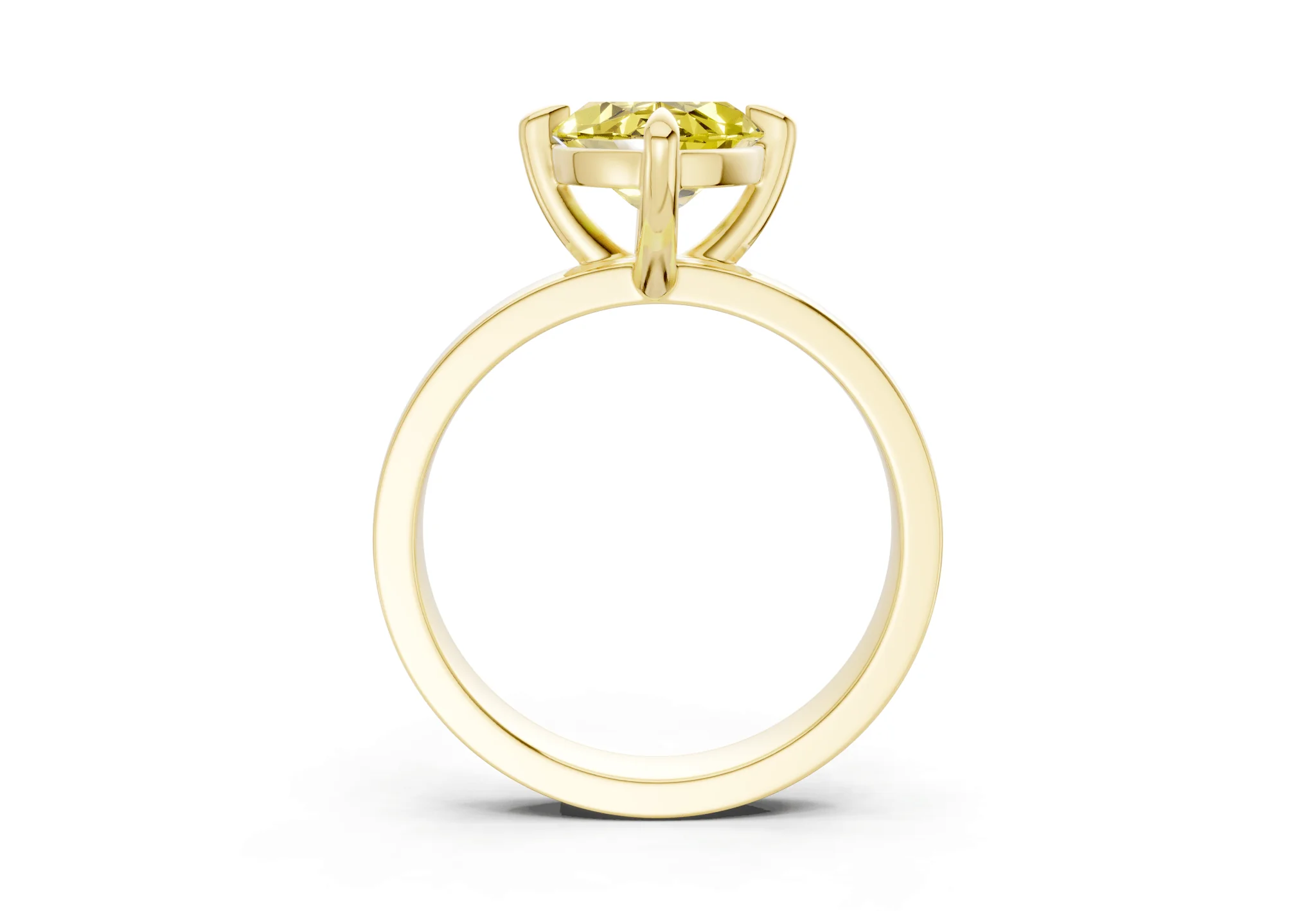 Aspen Yellow Diamond Solitaire Marquise Cut 3mm Engagement Ring - Image 2