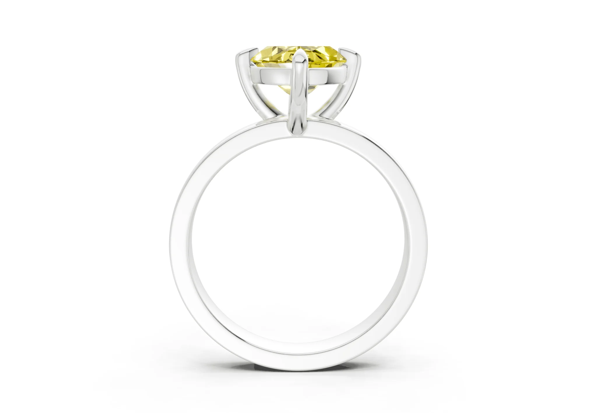 Aspen Yellow Diamond Solitaire Marquise Cut 3mm Engagement Ring - Image 8