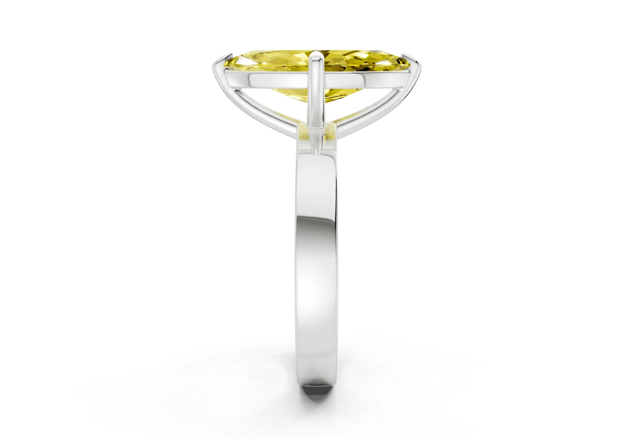 Aspen Yellow Diamond Solitaire Marquise Cut 3mm Engagement Ring - Image 9
