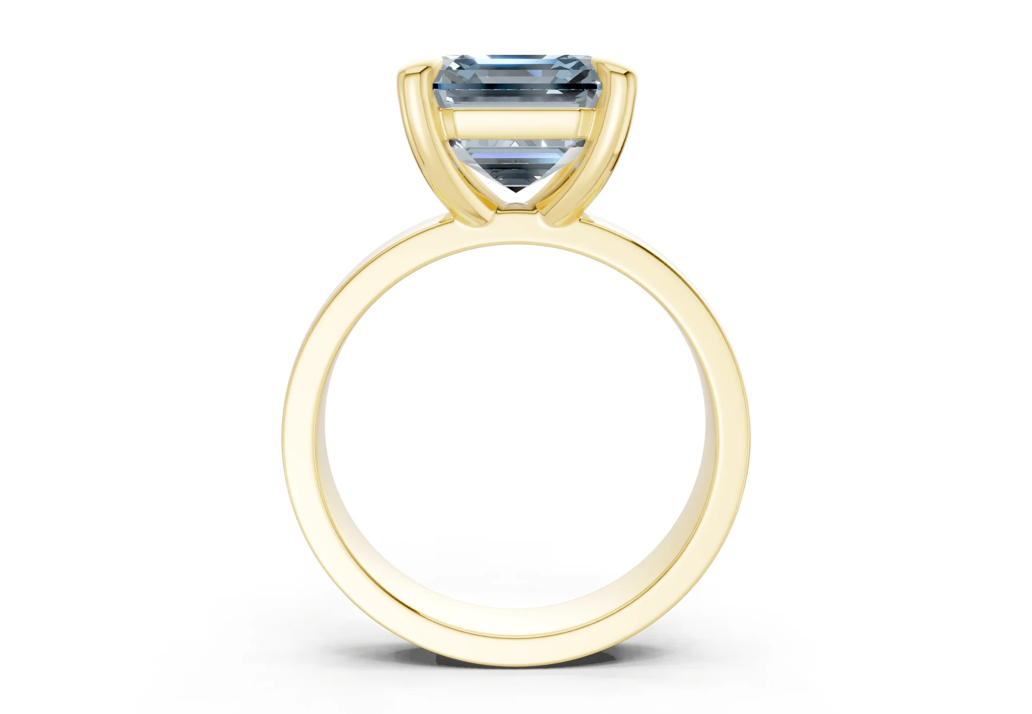 Cascade Blue Diamond Solitaire Asscher Cut 4mm Engagement Ring - Image 2