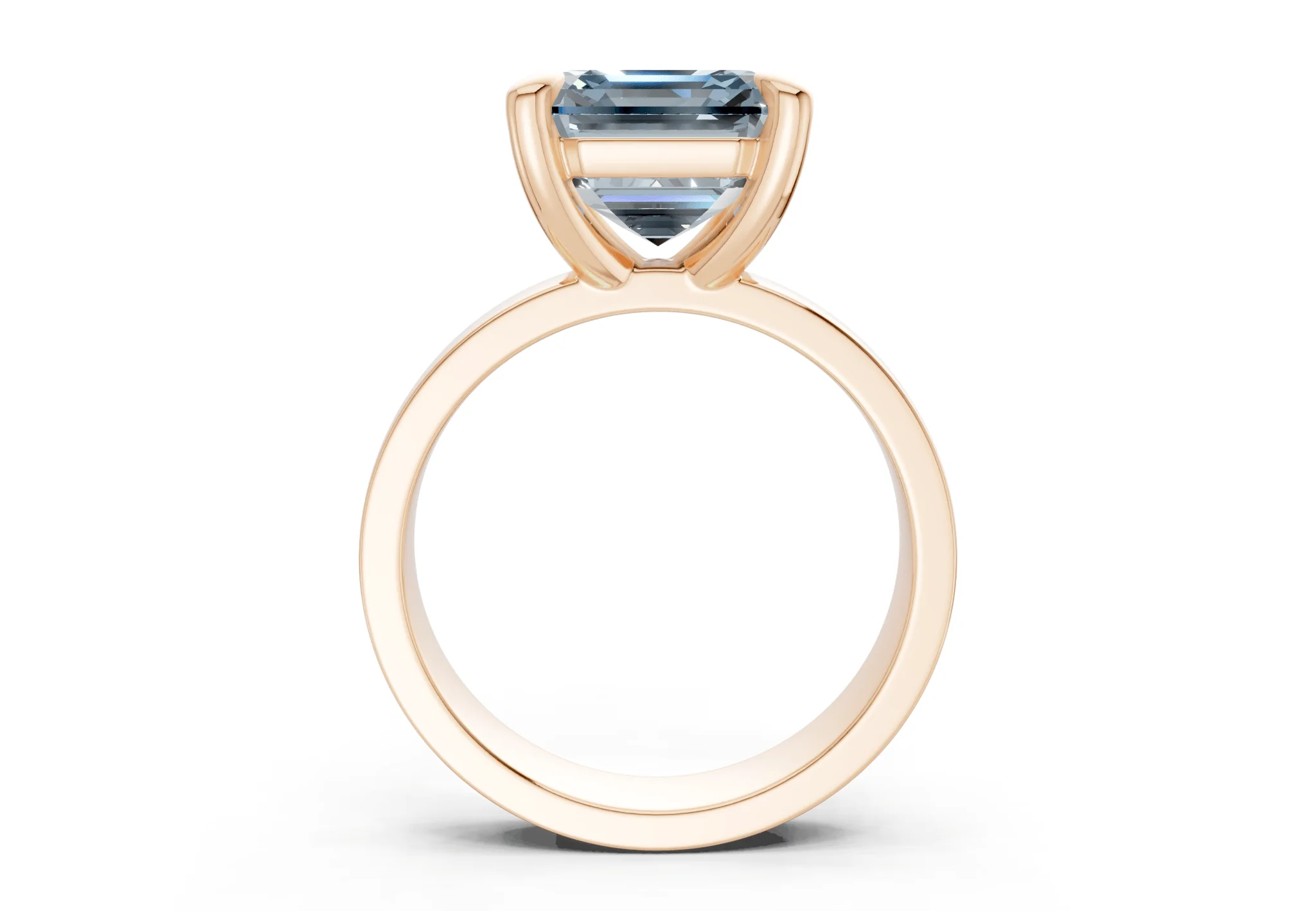 Cascade Blue Diamond Solitaire Asscher Cut 4mm Engagement Ring - Image 5