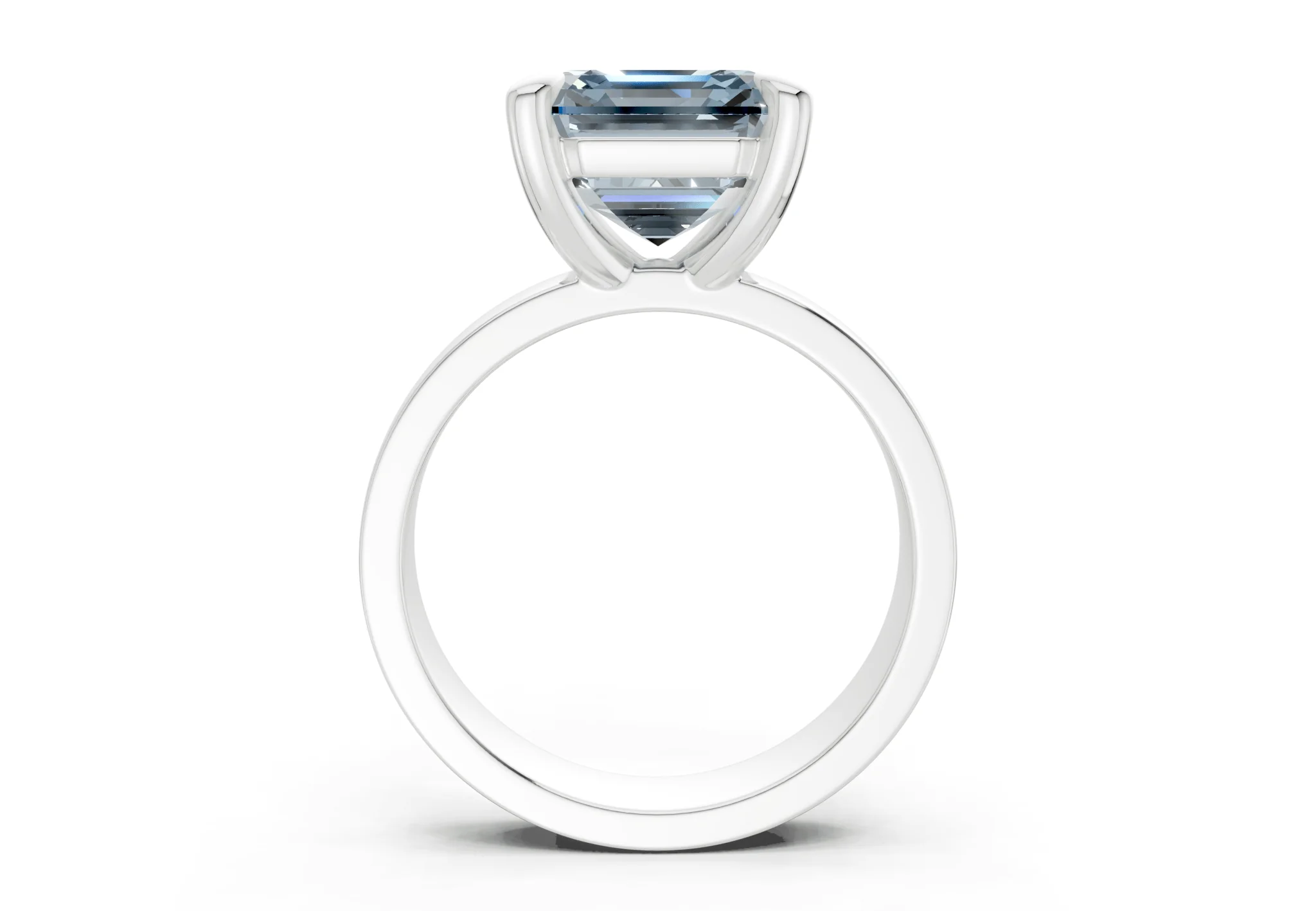 Cascade Blue Diamond Solitaire Asscher Cut 4mm Engagement Ring - Image 8