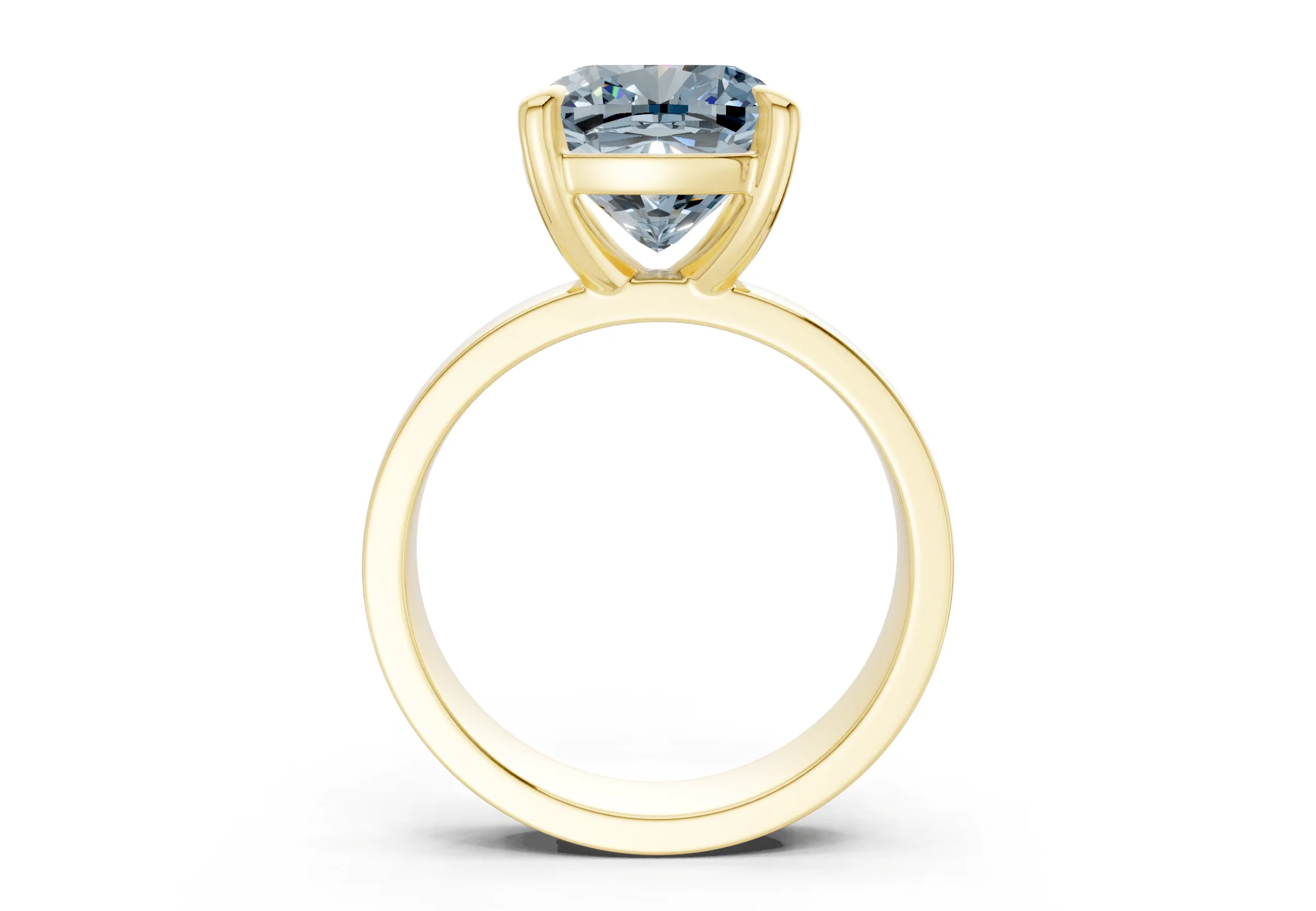 Cascade Blue Diamond Solitaire Cushion Squareuare Cut 4mm Engagement Ring - Image 2