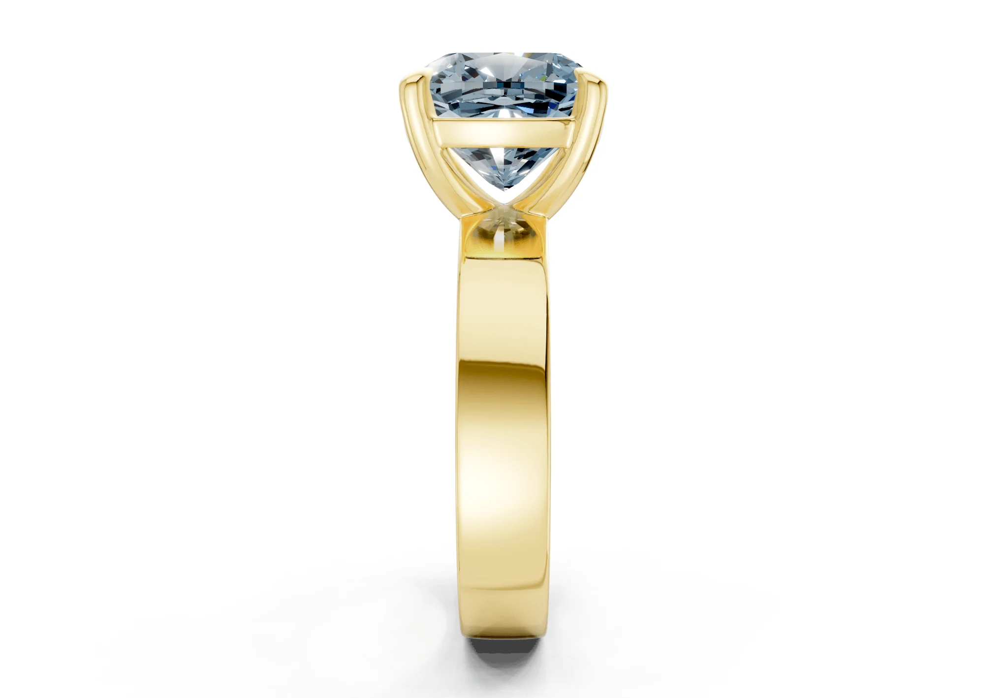 Cascade Blue Diamond Solitaire Cushion Squareuare Cut 4mm Engagement Ring - Image 3